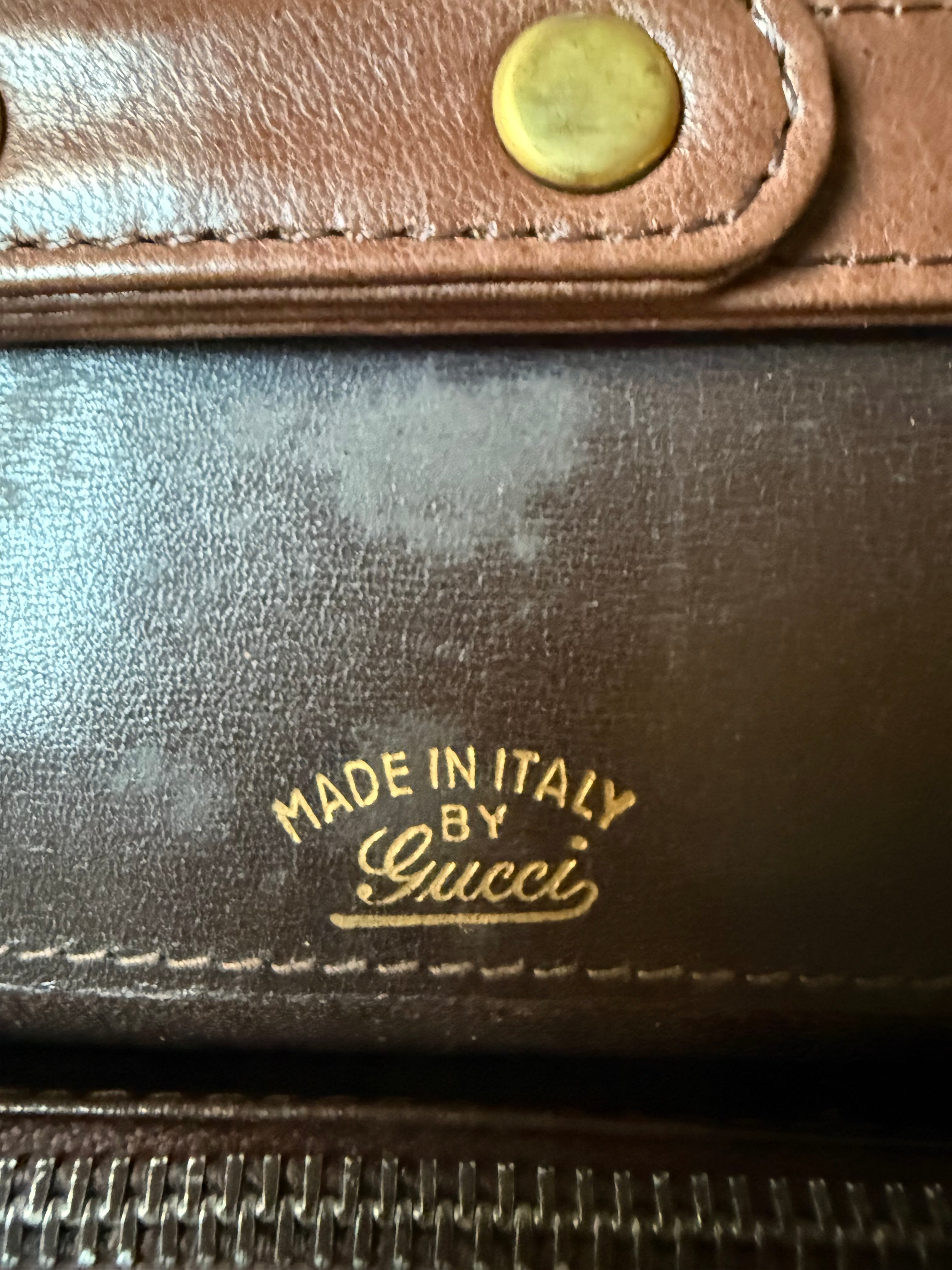 Gucci Vintage Brown Suede Shoulder Bag