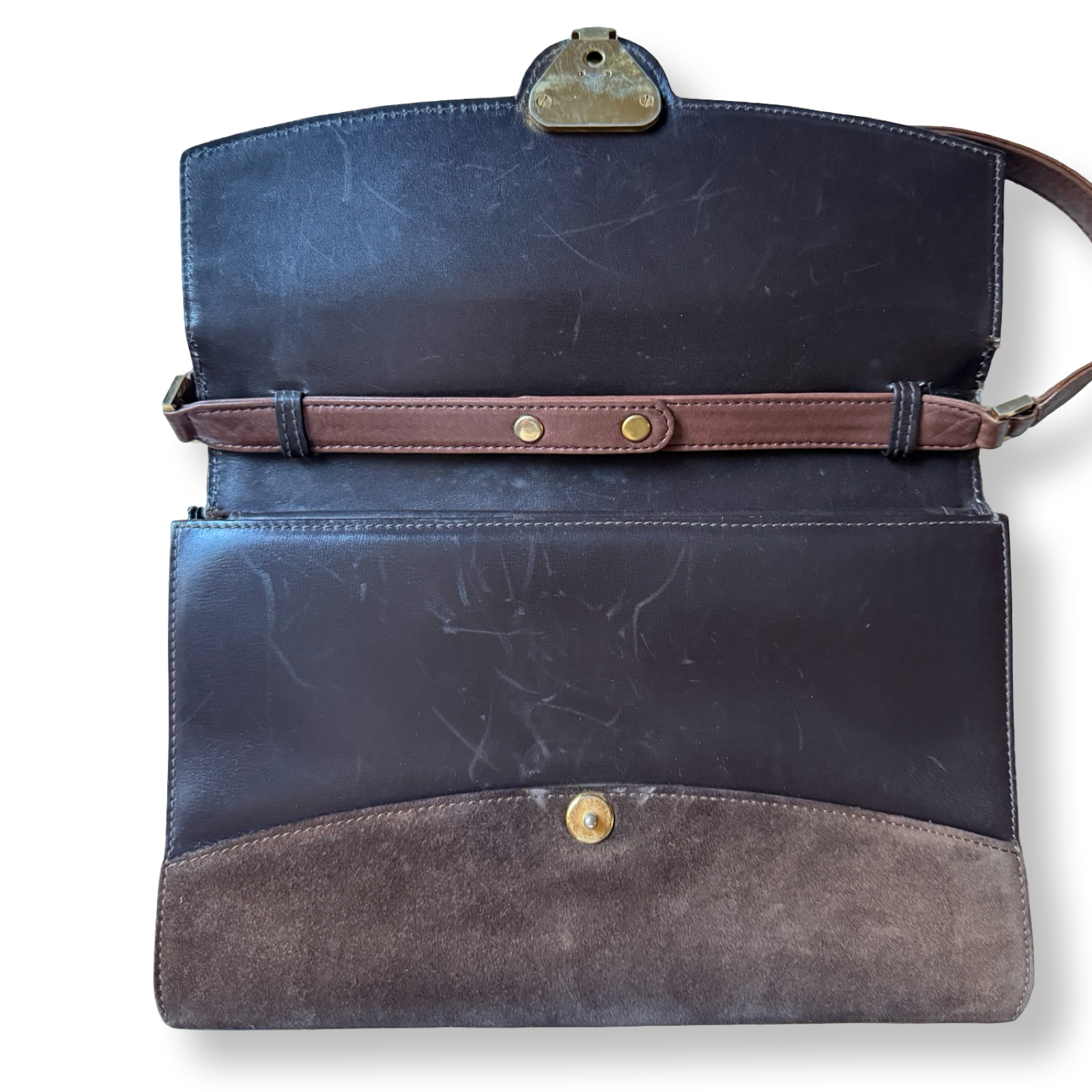 Brown leather authentic vintage Gucci Shoulder bag 1960s