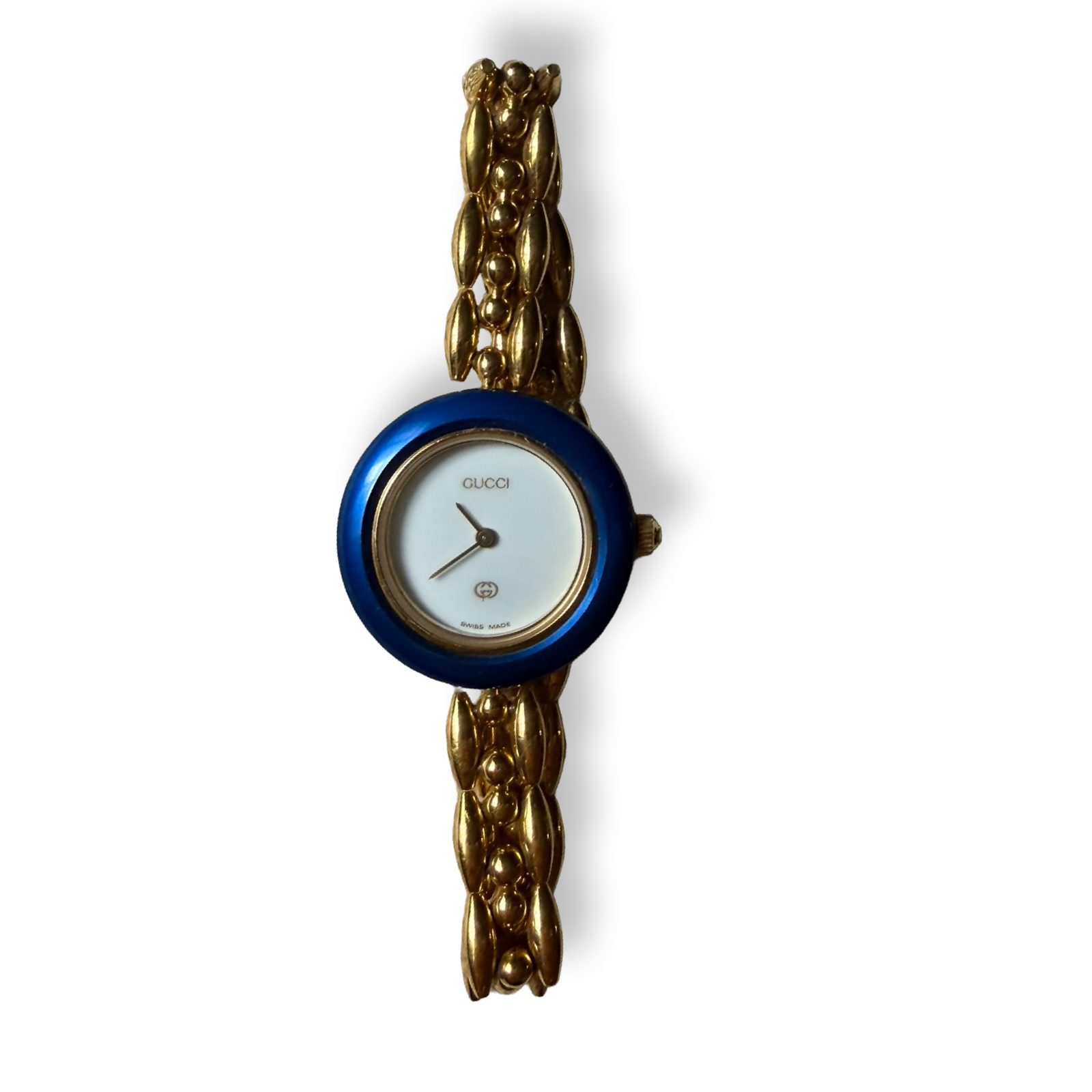 Gucci Vintage Change Bezel Watch Gold Panther Link Authentic 90s vintage