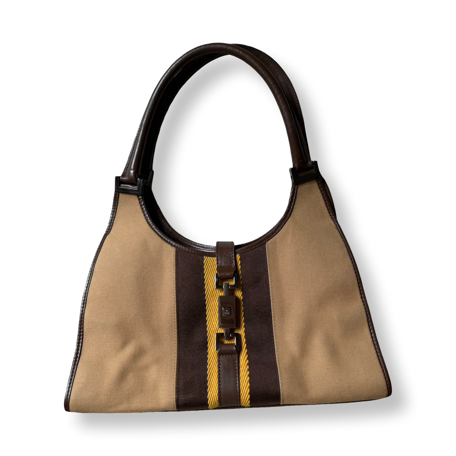 Gucci Vintage Authentic Jackie Shoulder Bag Neutrals & brown Combo mustard sherry line