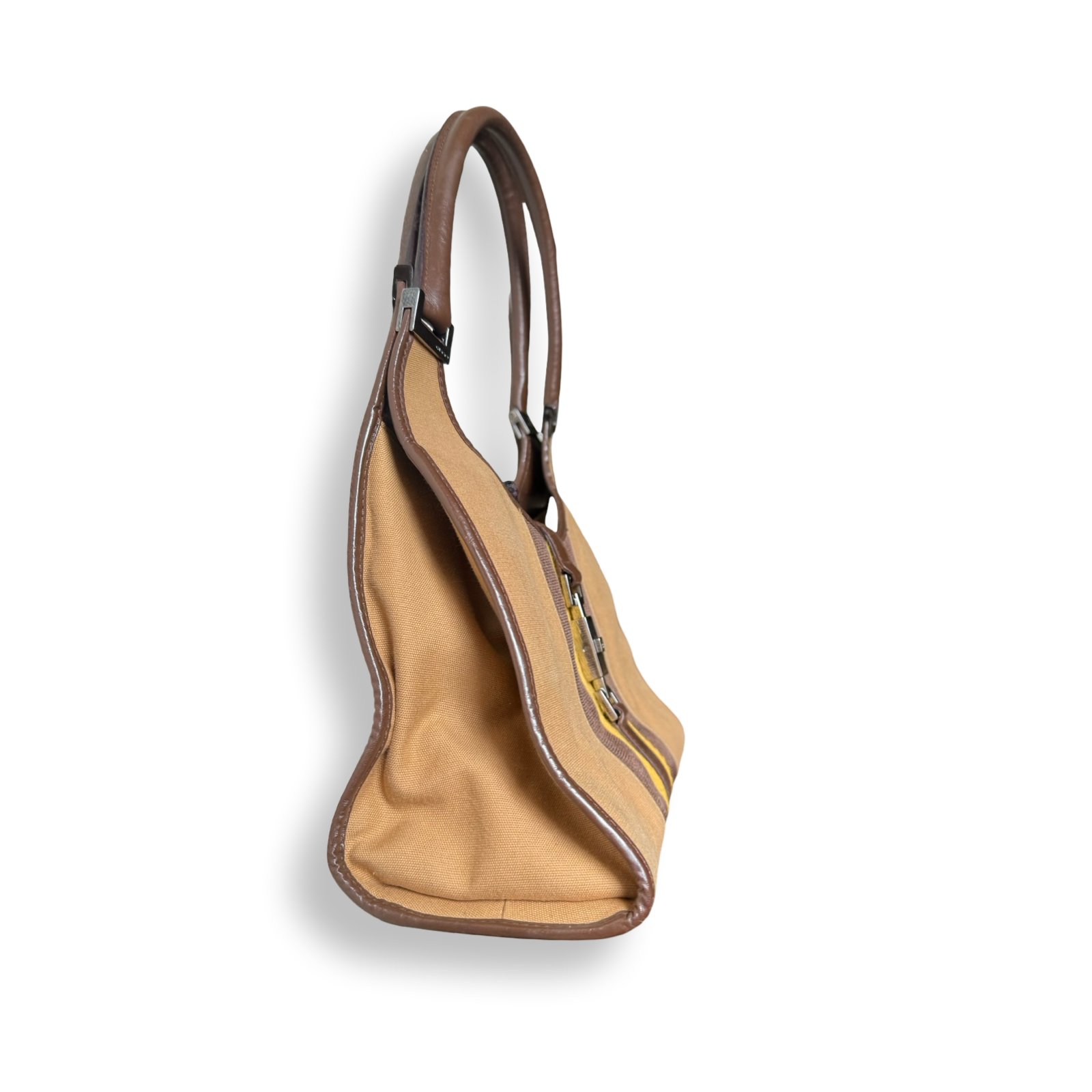 Gucci Vintage Authentic Jackie Shoulder Bag brown and naturals combo