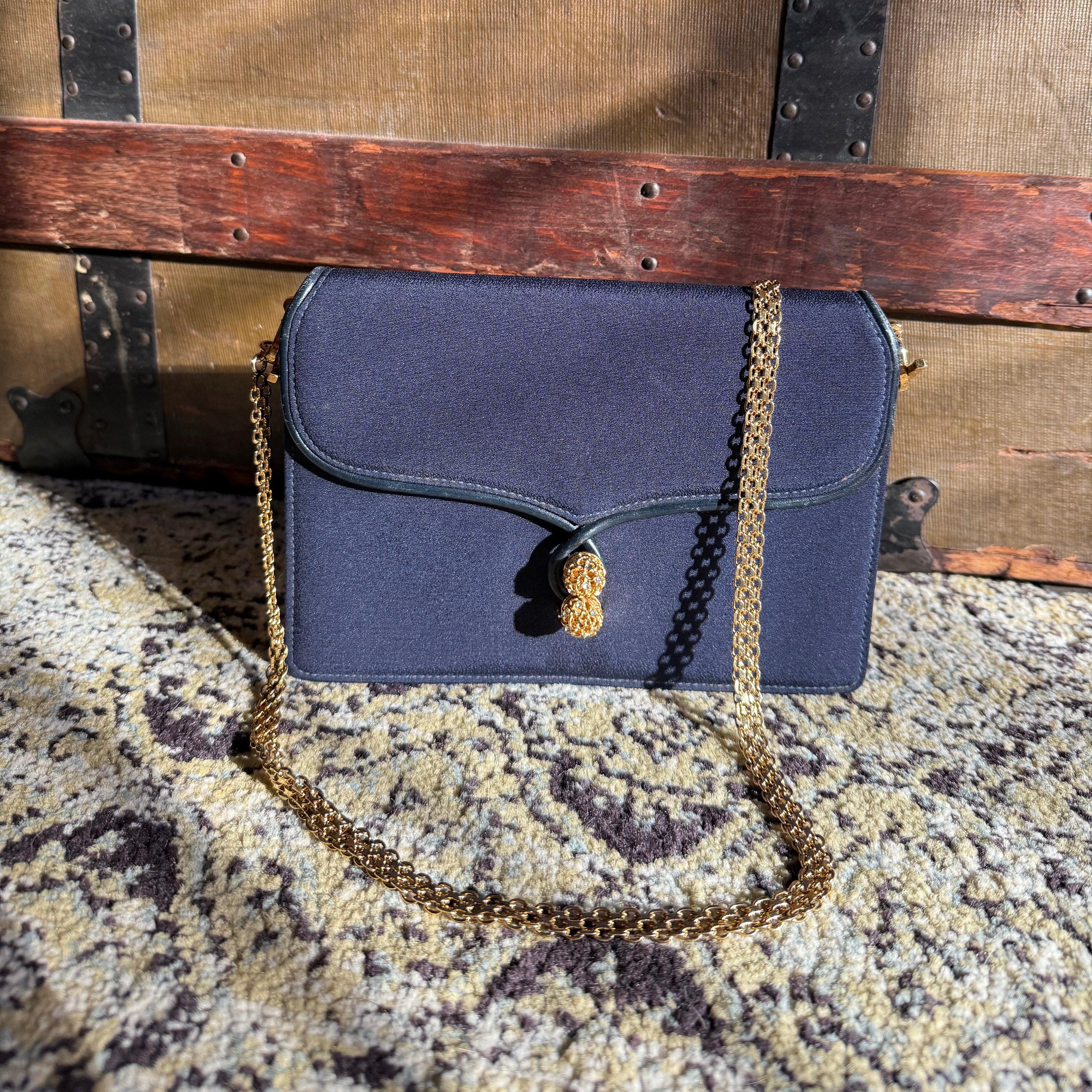 Authentic Vintage 70s Gucci Shoulder Bag Jewelry Chain Strap Gold