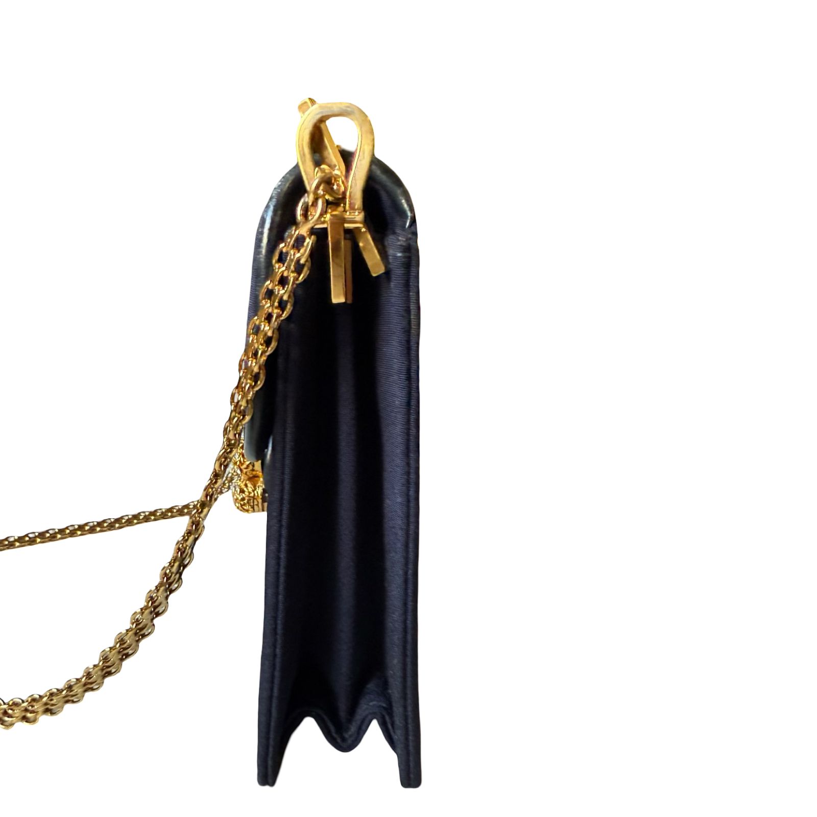 Gucci Vintage Navy Shoulder Bag authentic 1970s crystal closure