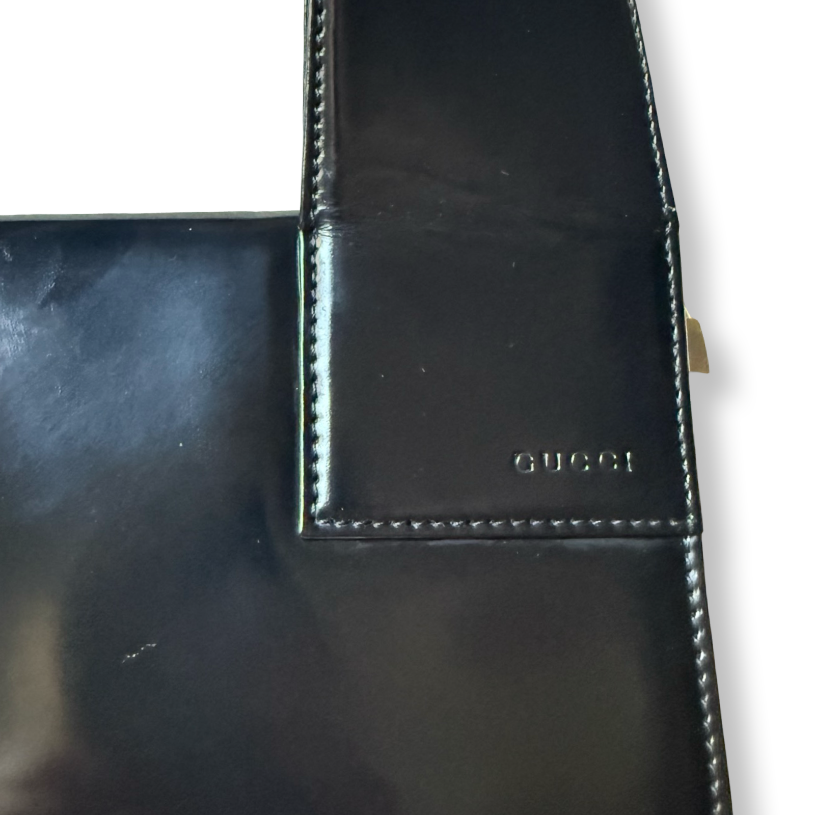 Gucci Vintage Patent Leather Shoulder Bag Authentic 90s minimal