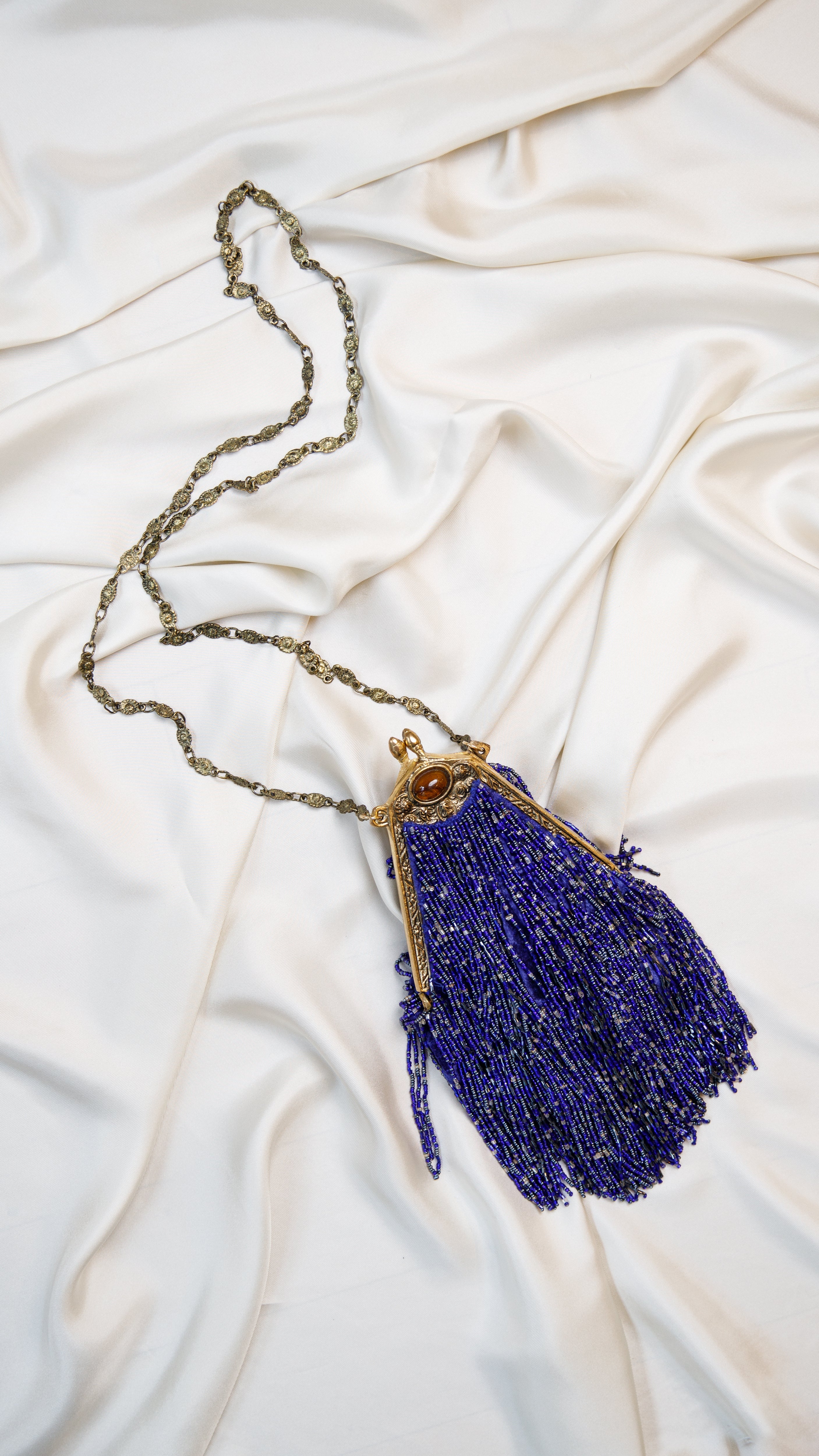 Hand made vintage inspired one of a kind fully beaded fringe evening bag Island to East Side X the Vintage New Yorker