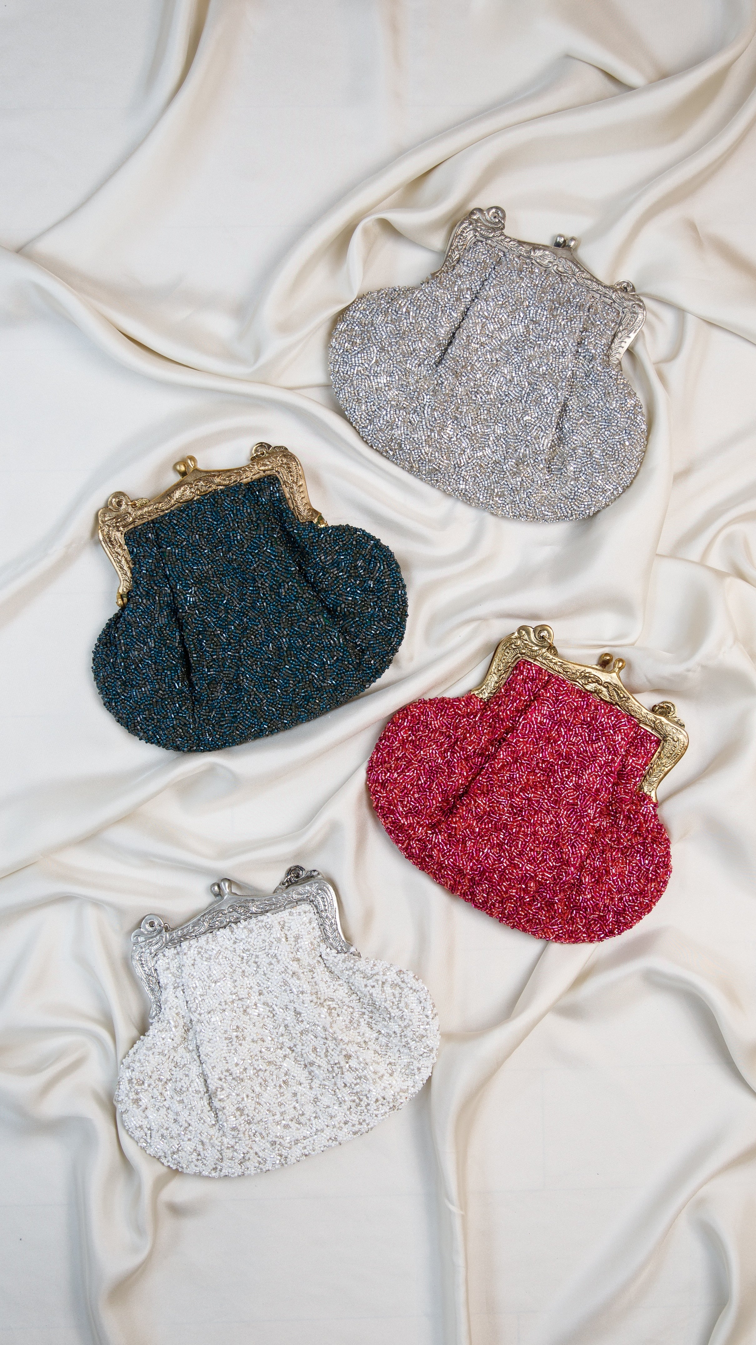 Hand made vintage inspired fully beaded evening bag Island to East Side X the Vintage New Yorker