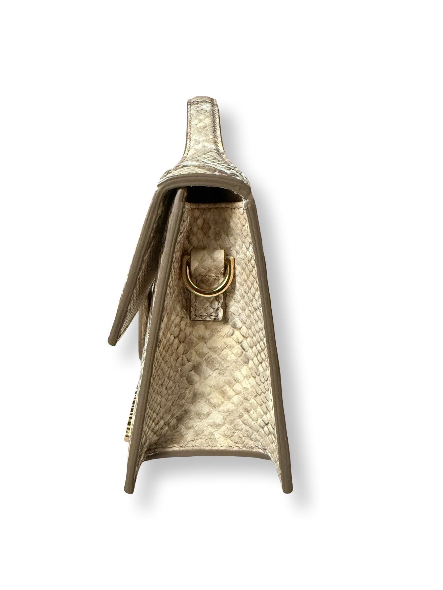 Jacquemus Le Grand Bambino Snake embossed leather ivory two way wear bag like new authentic