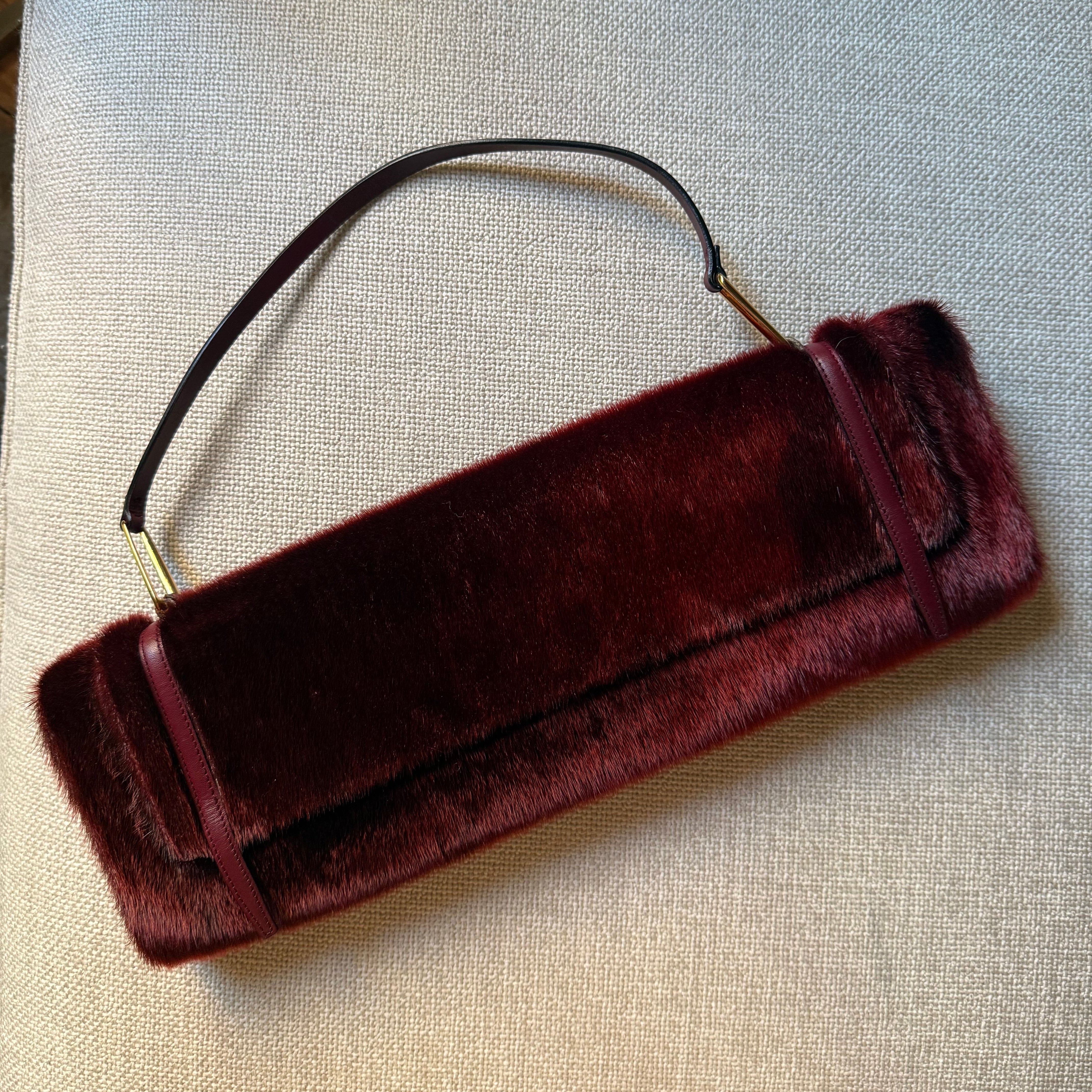 Loewe Fur East to West Shoulder Clutch