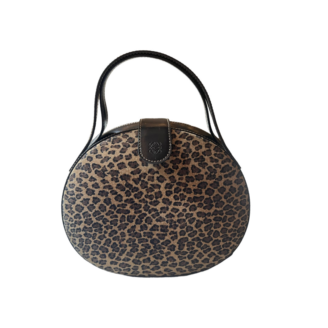 Old Loewe authentic round animalprint top handle bag