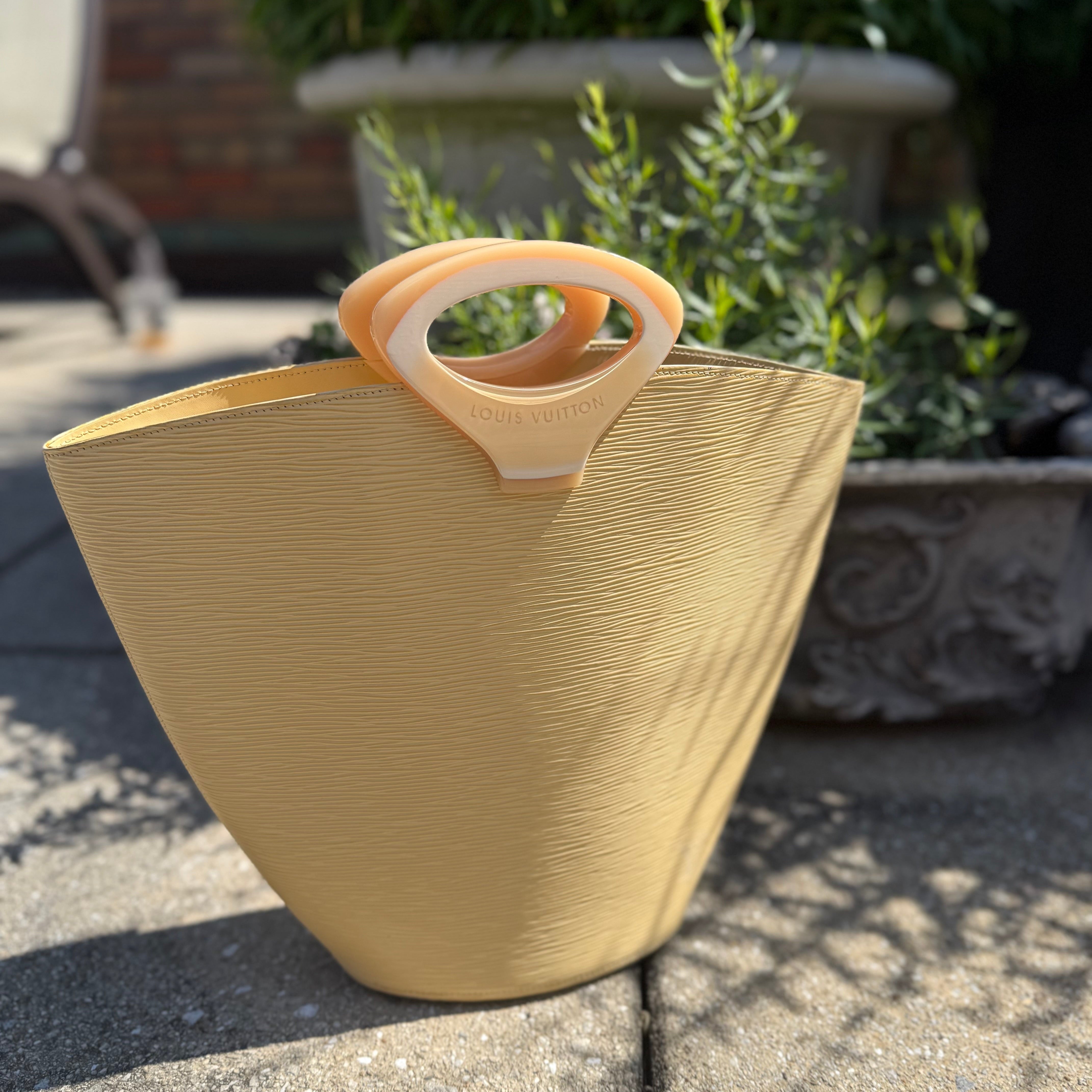 LV authentic Epi leather noctambule bucket tote butter yellow 'vanilla' color