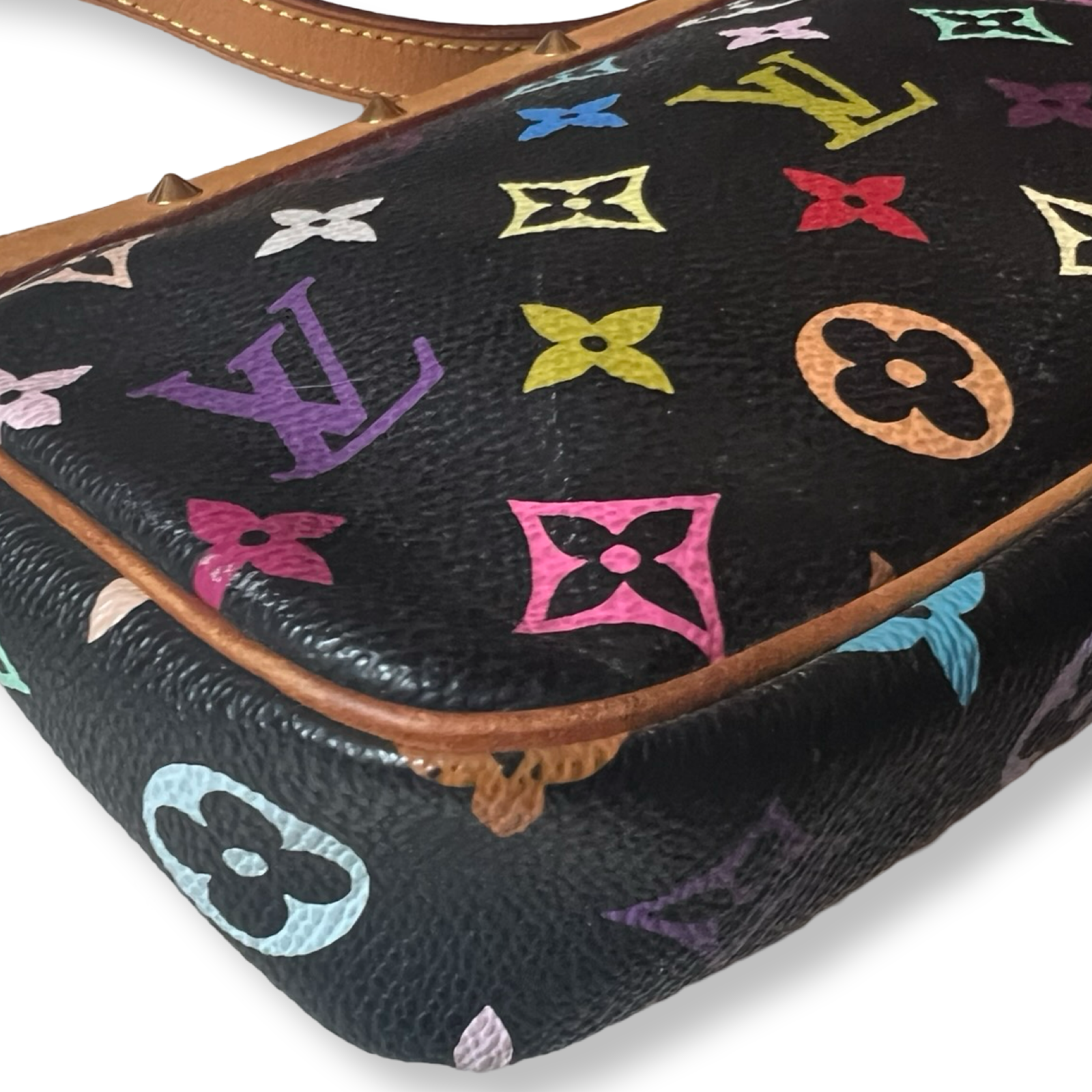 Louis Vuitton Takashi Murakami original 2000s collection pochette black multi color
