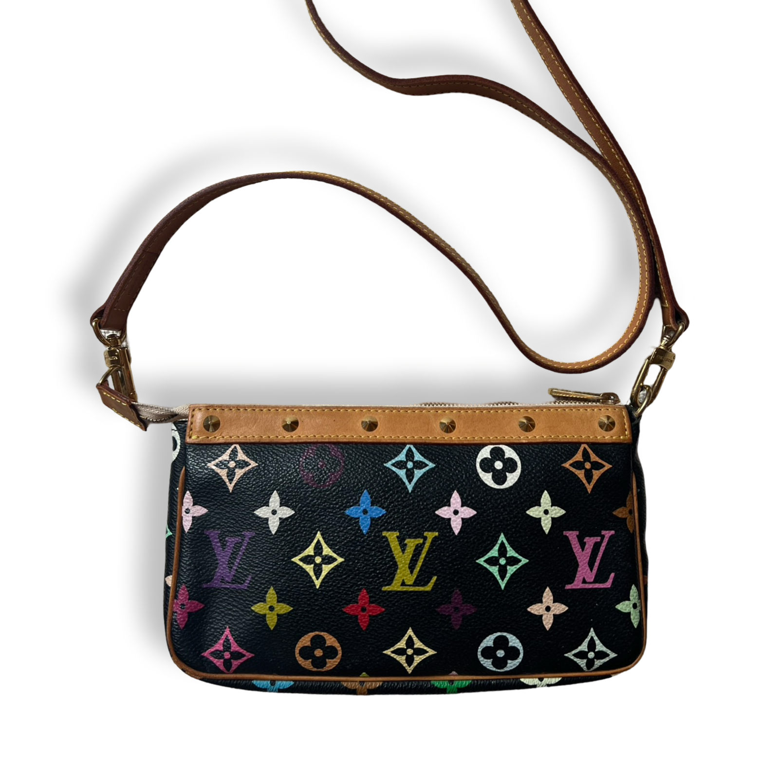 Louis Vuitton Original Takashi Murakami Pochette Black Multi Color 2003