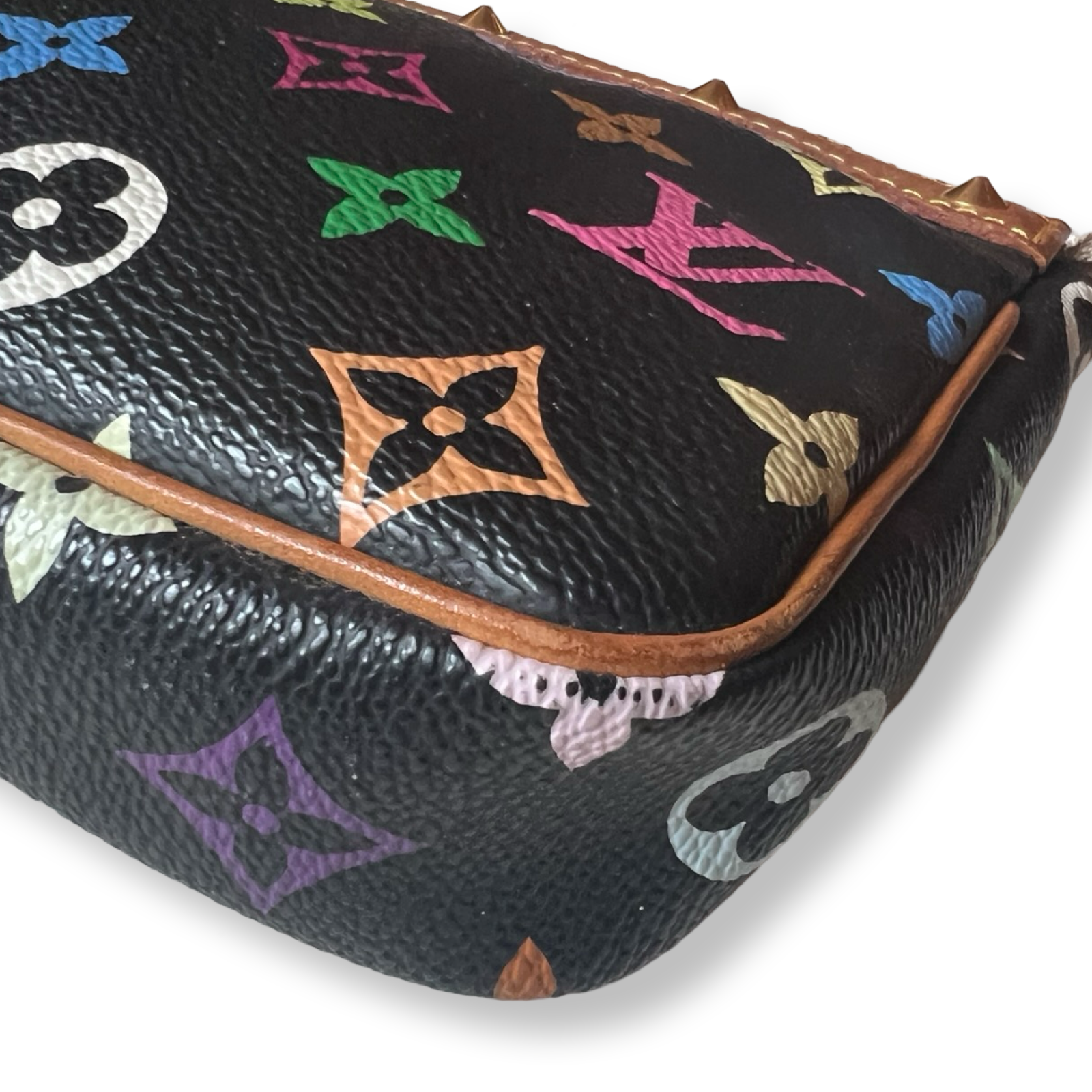 LV Takashi Murakami vintage 2000s collection black pochette