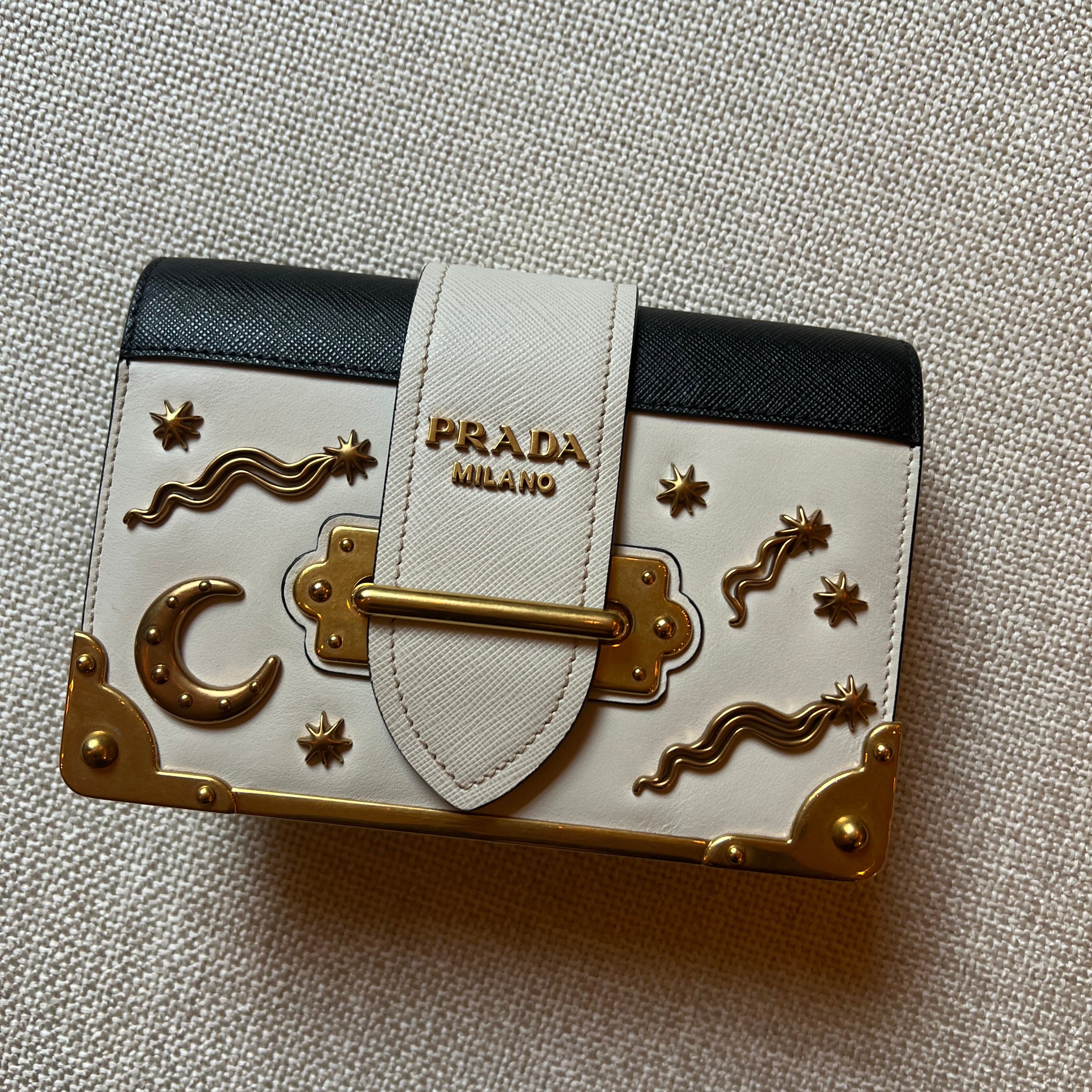 Prada authentic Cahier Bag Astrology Edition White