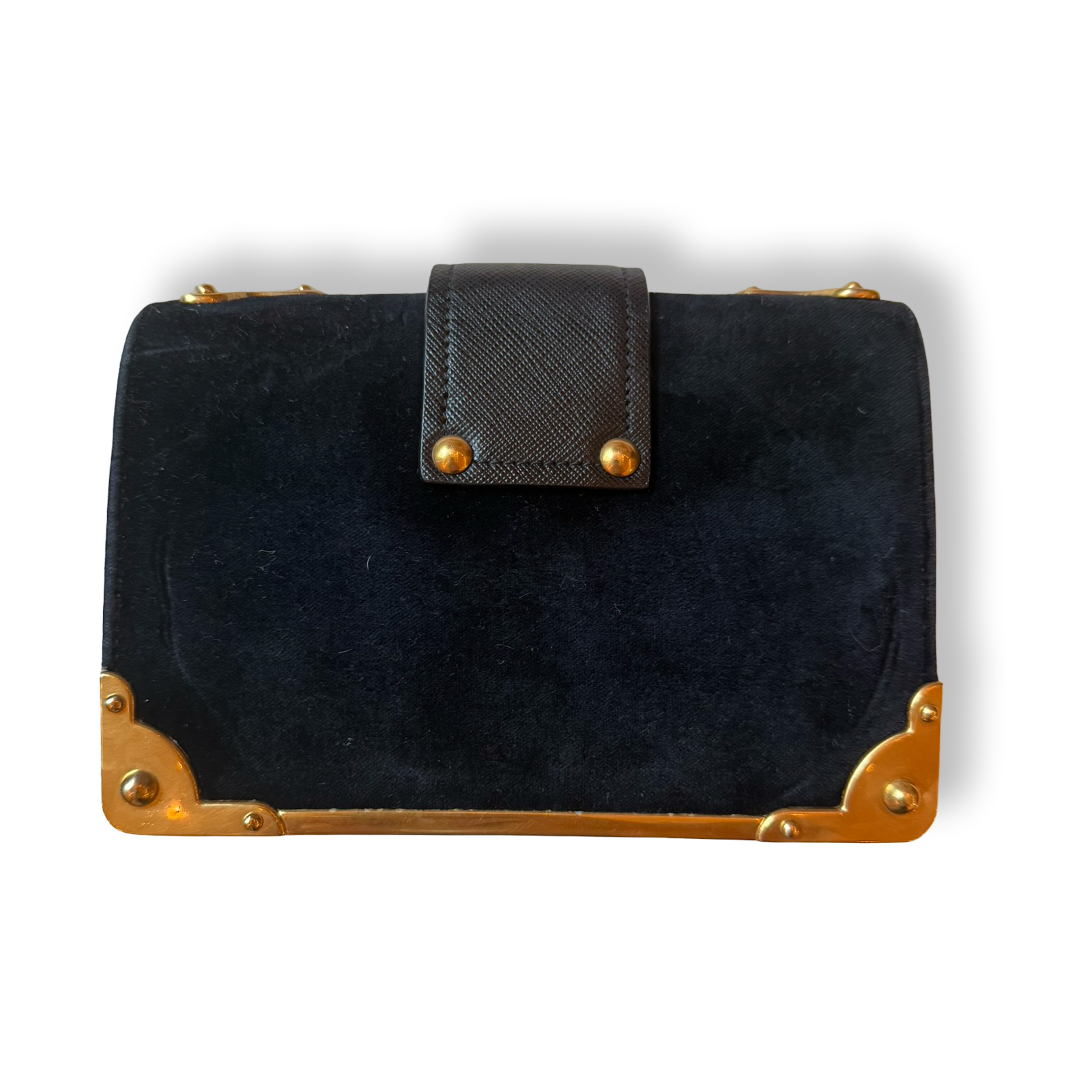 Prada Cahier Bag Astrology Edition with moon and stars Black Velvet with Gold Hardware and embellishments authentic