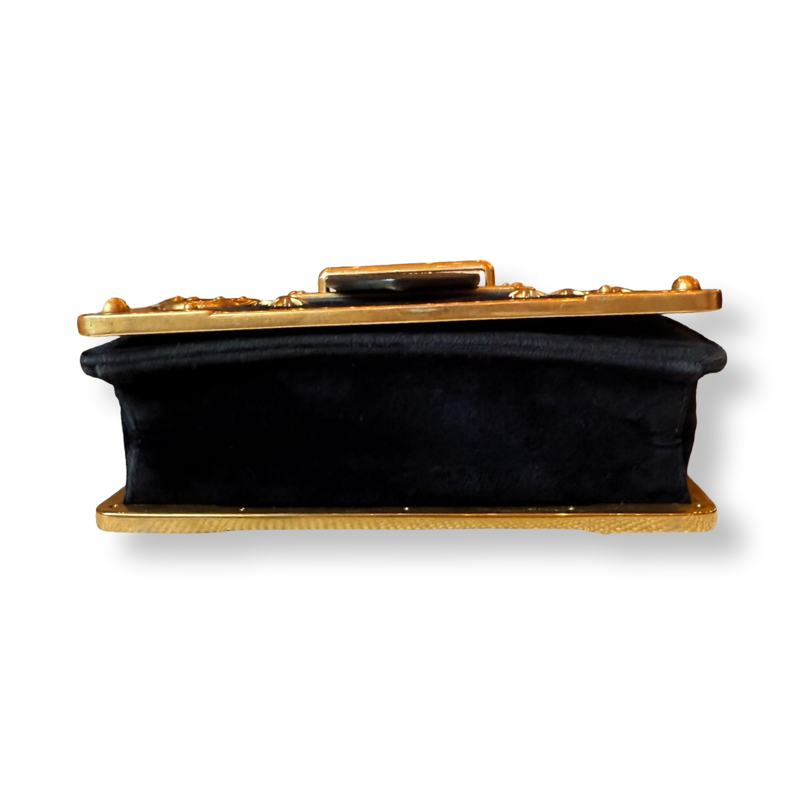 Prada Cahier Bag Astrology Edition with moon and stars Black Velvet with Gold Hardware and embellishments authentic