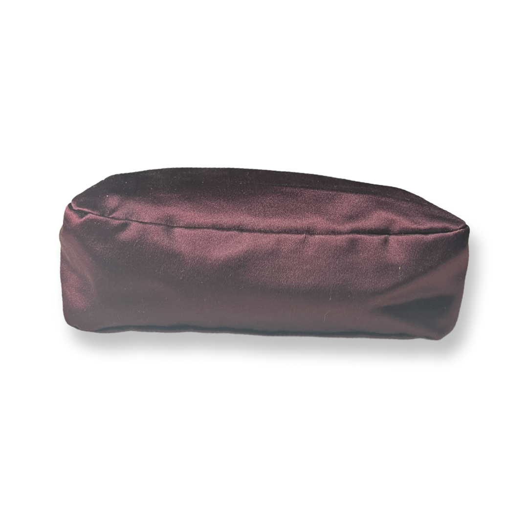 Authentic Prada Pouch rich plum color satin
