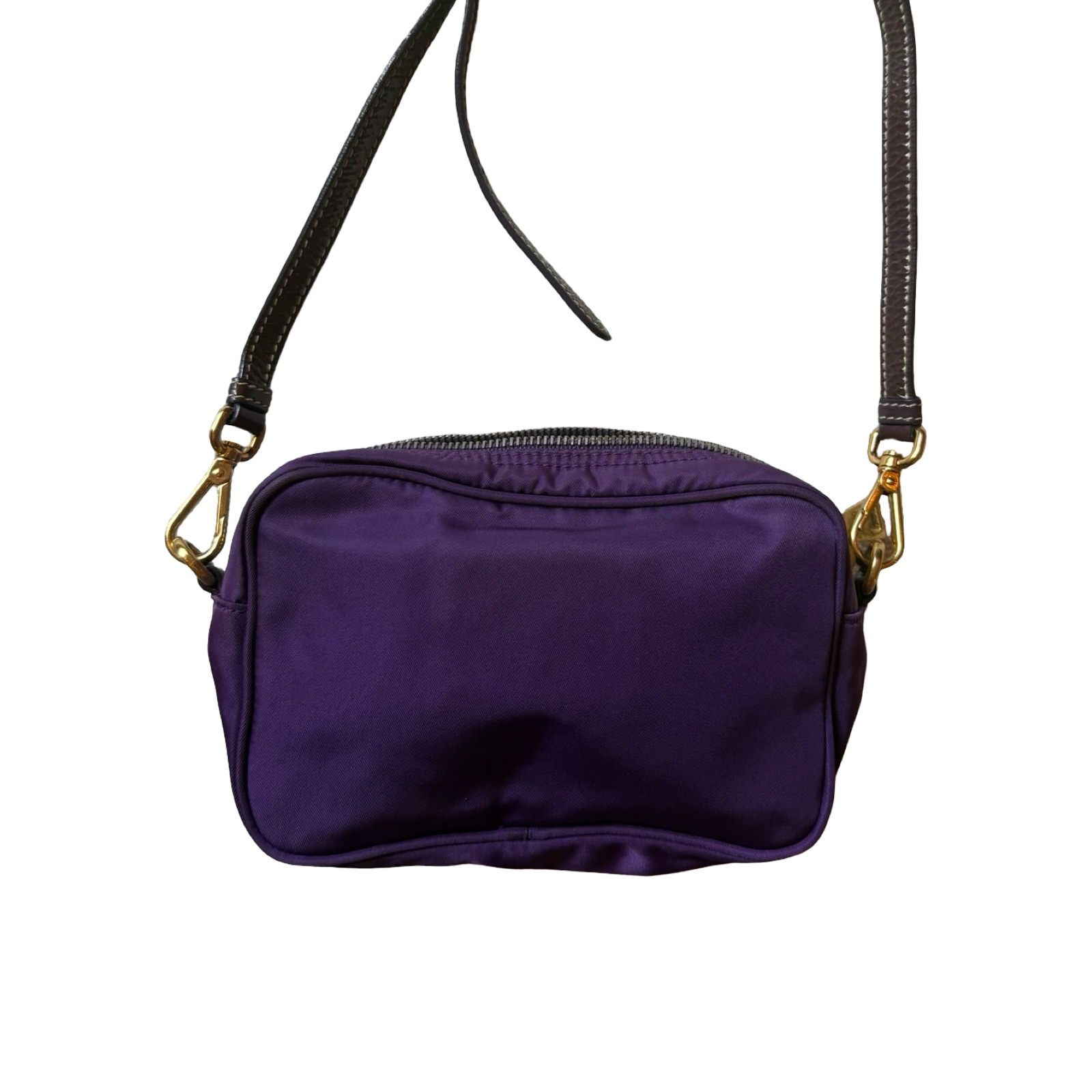 Prada vintage jewel stones purple nylon camera bag cross body patent strap long