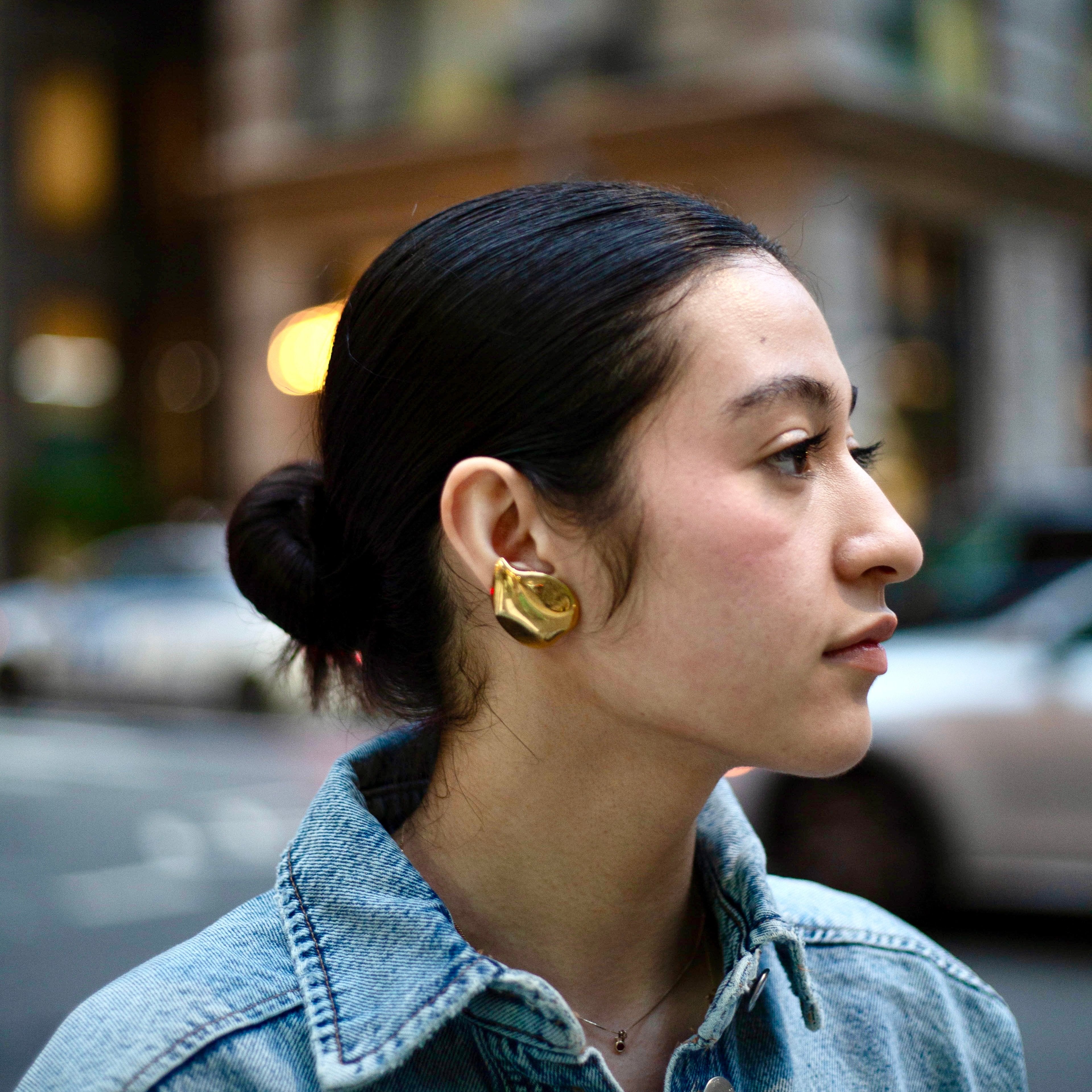 YSL sculptural gold vintage earrings