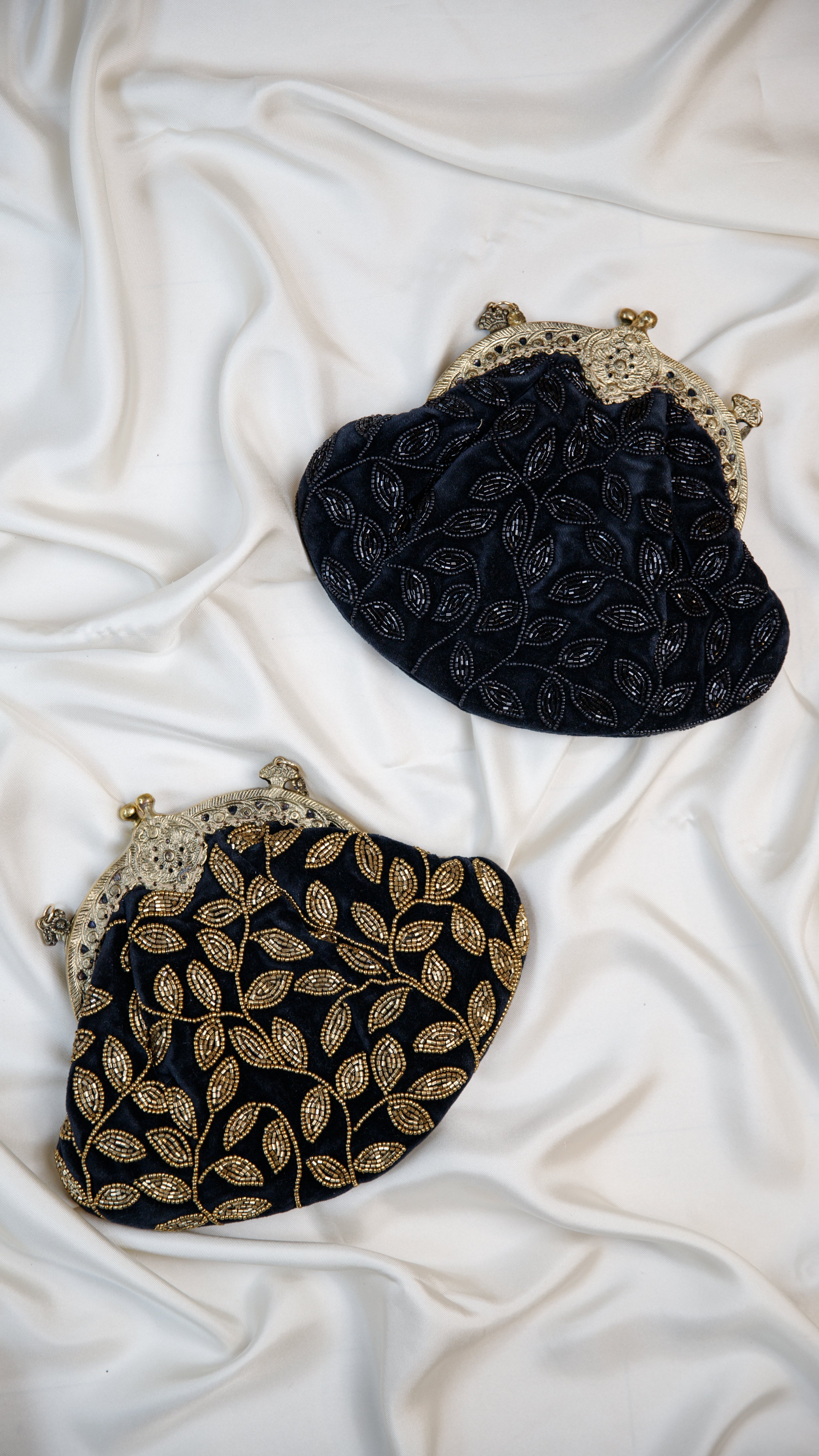Hand made vintage inspired one of a kind velvet beaded evening bag Island to East Side X the Vintage New Yorker