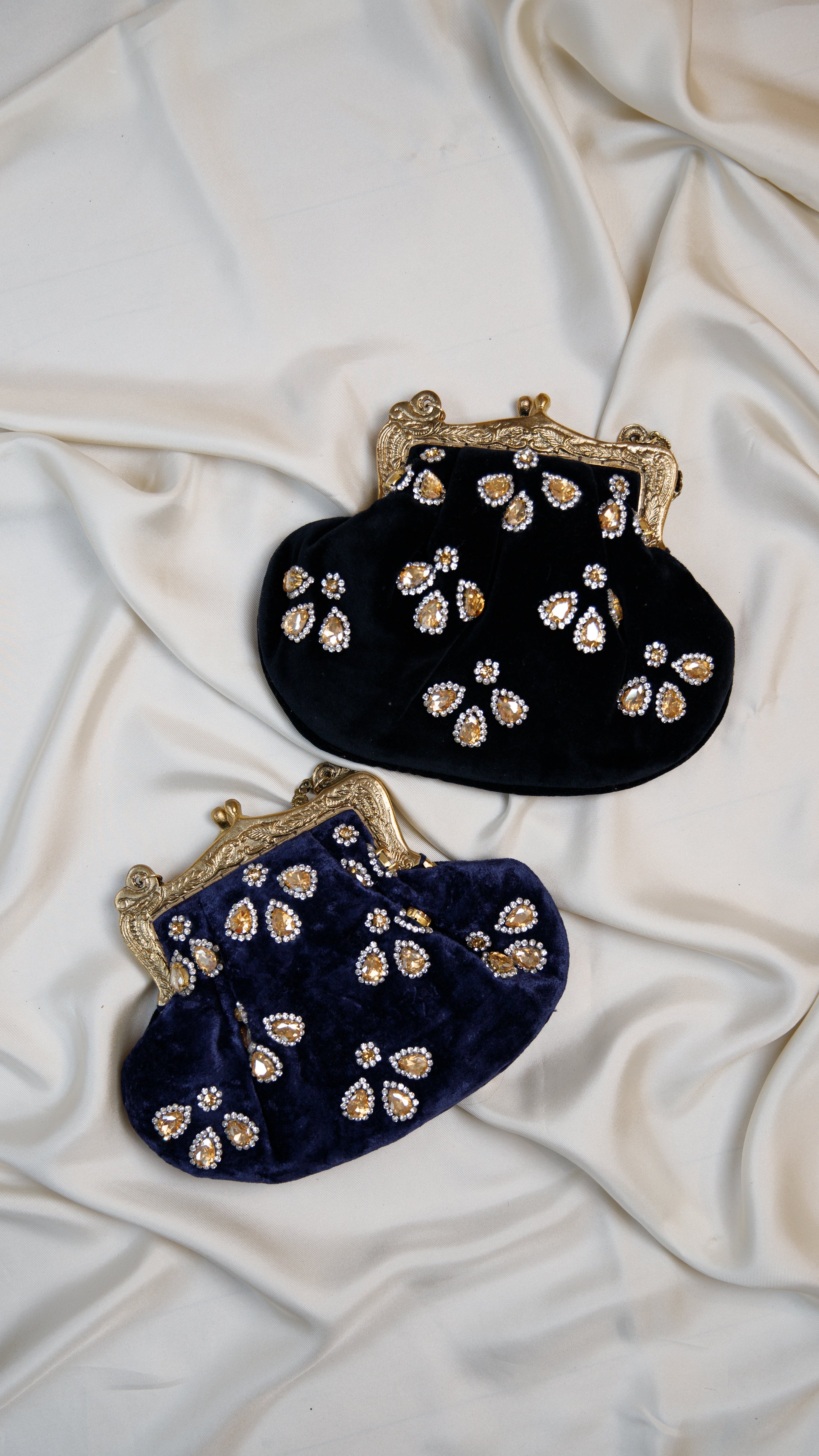 Hand made vintage inspired one of a kind velvet jeweled evening bag Island to East Side X the Vintage New Yorker