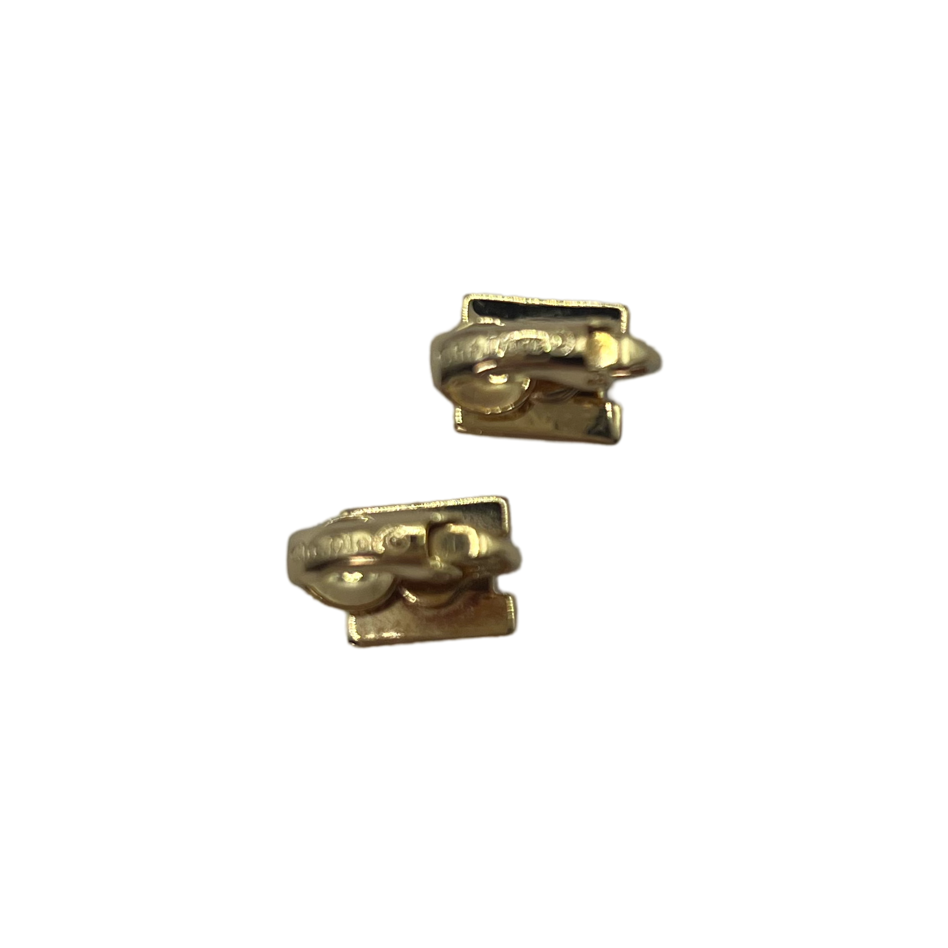 Dior Vintage Stud Earrings Gold notch design