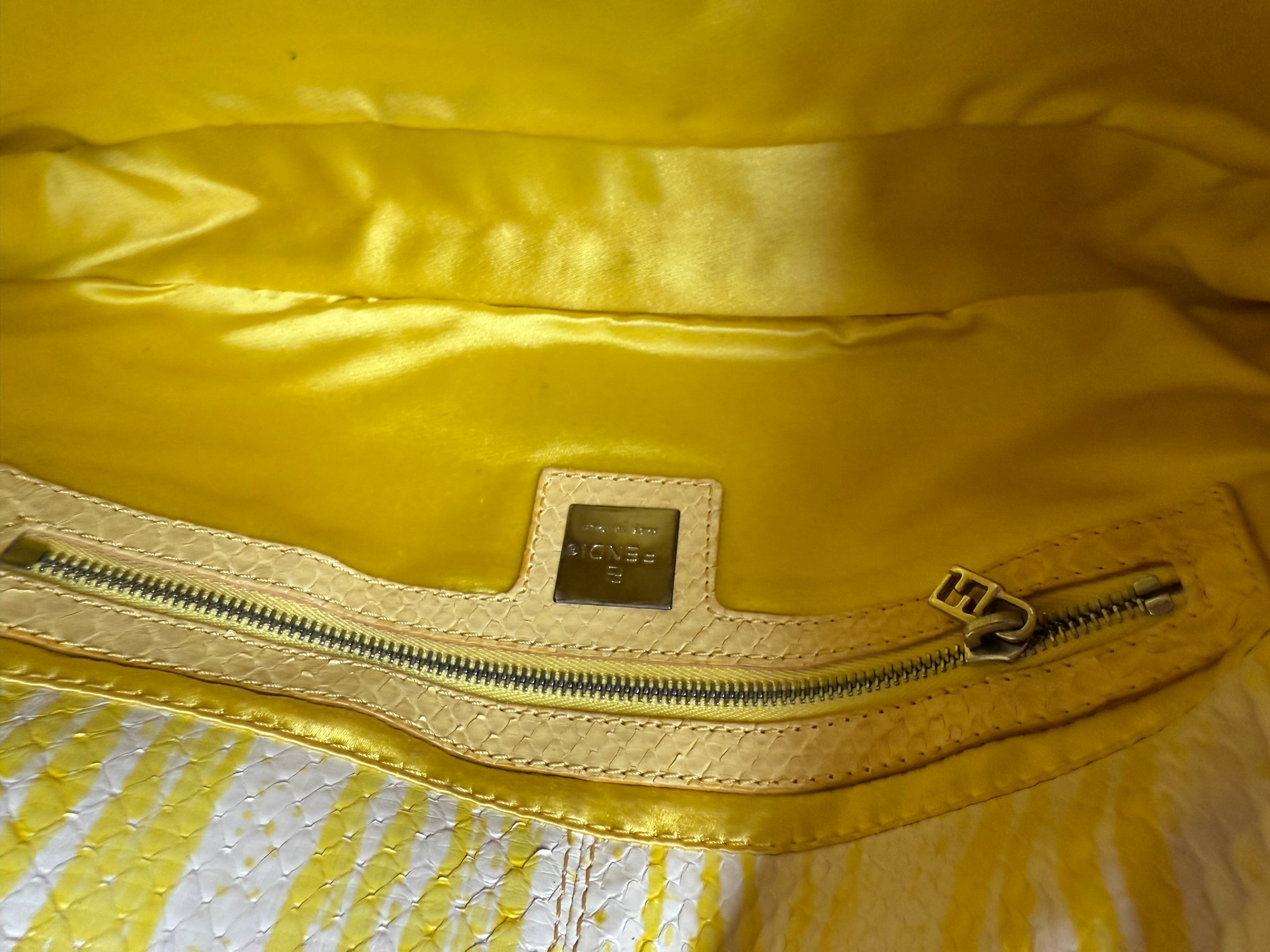 Vintage Fendi Baguette Python Yellow Limited Edition