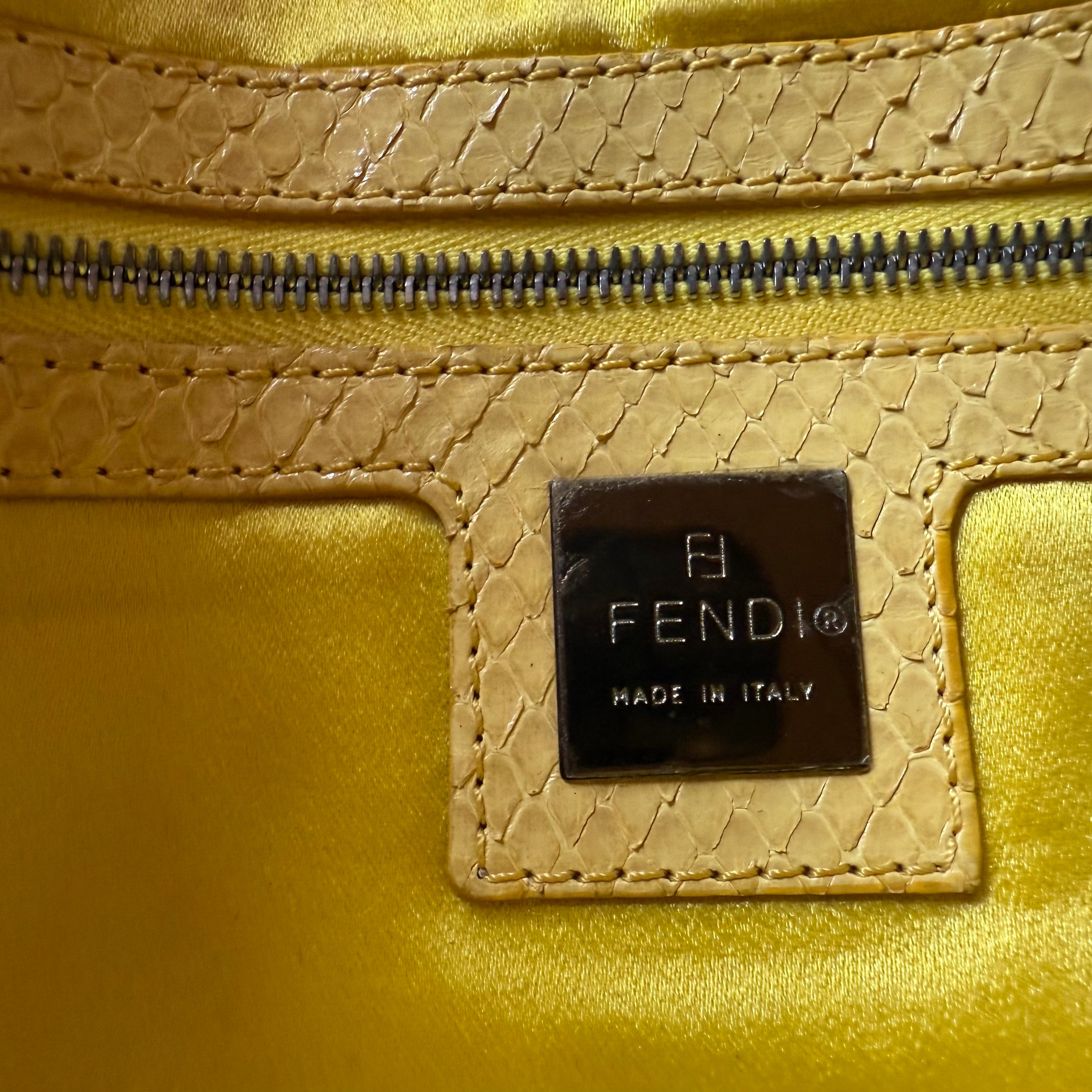 Vintage Fendi Baguette Python Yellow Limited Edition