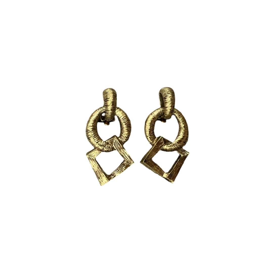 Vintage 90s Gold geo shapes saint laurent earrings