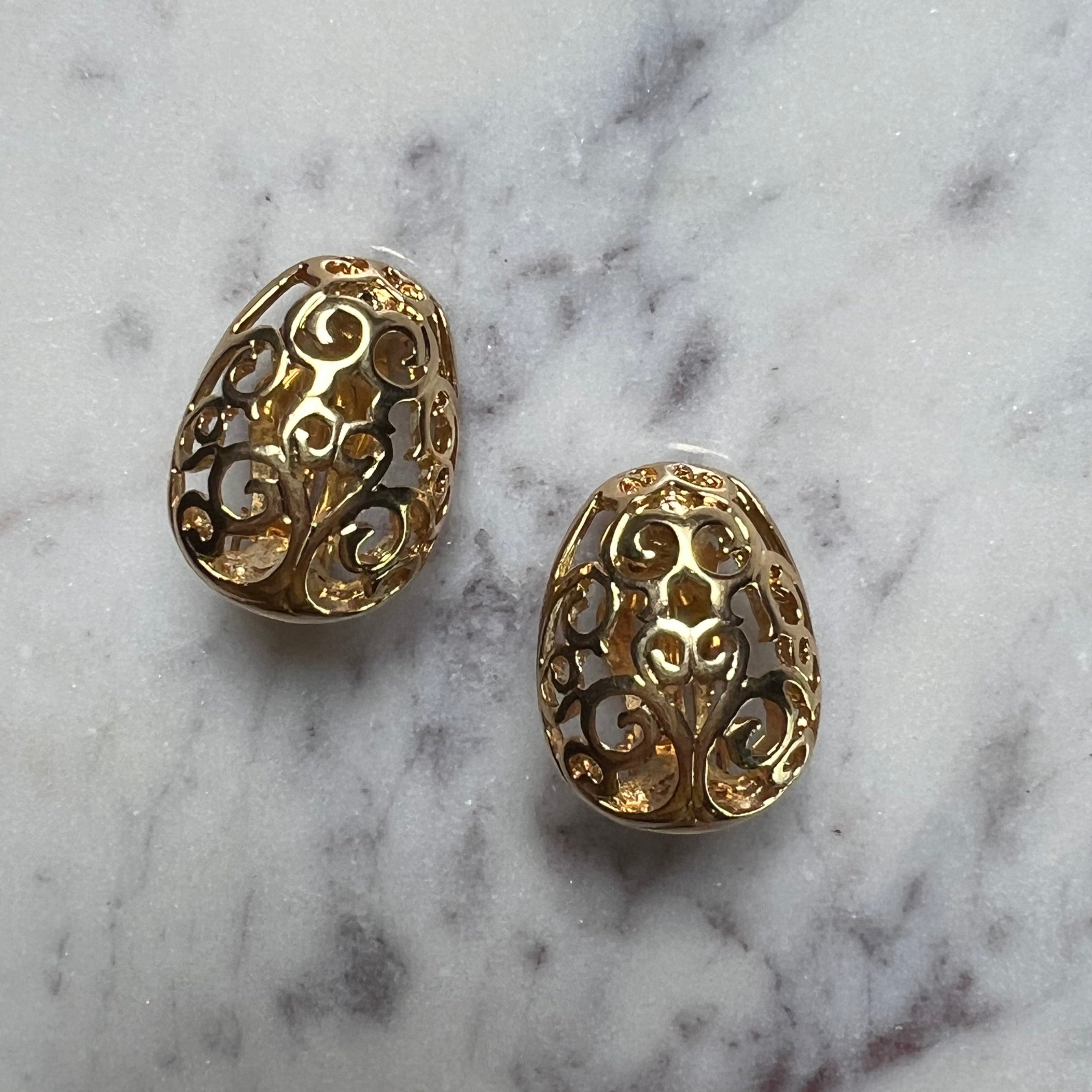 YSL vintage gold plated earrings