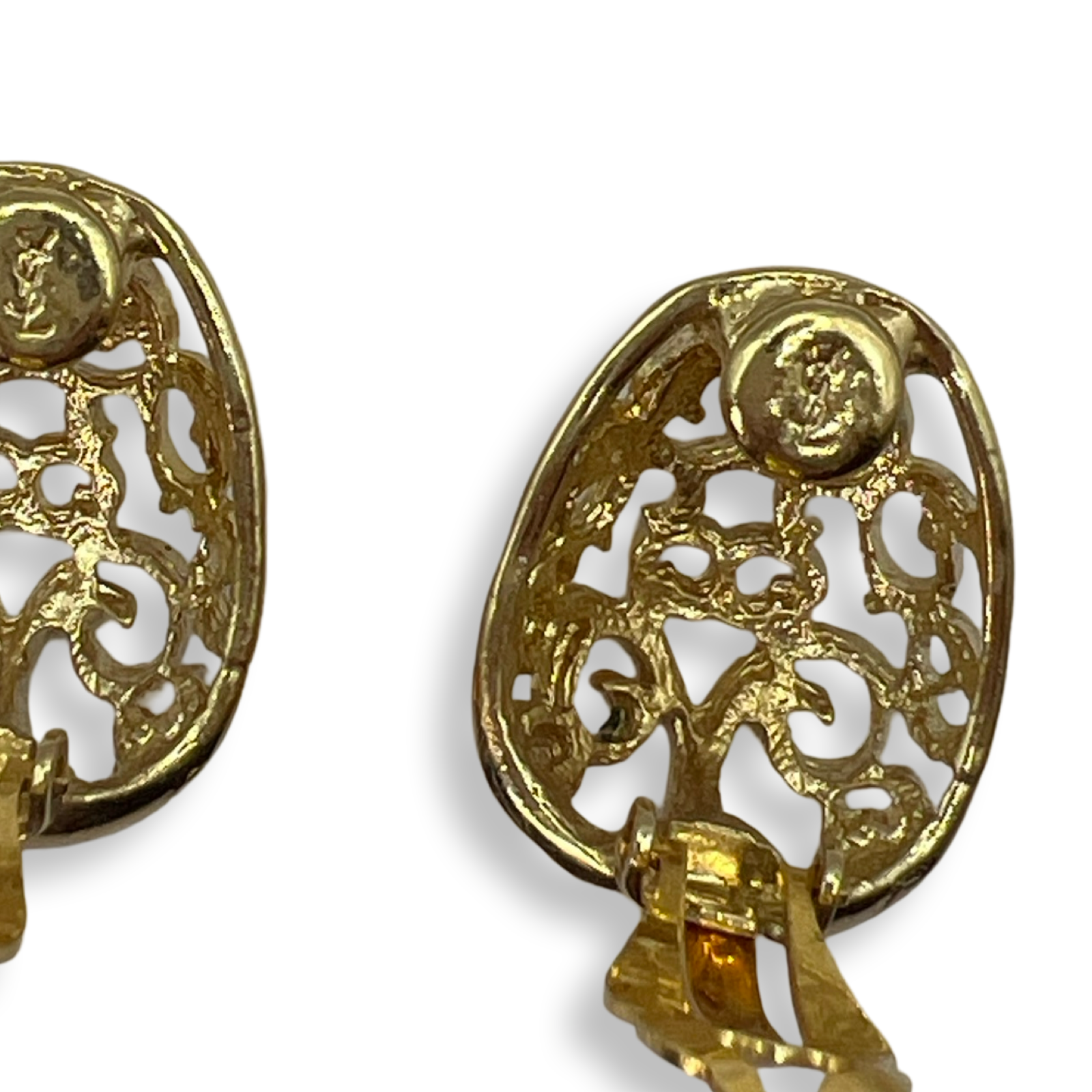 Vintage YSL Authentic Earrings gold cage