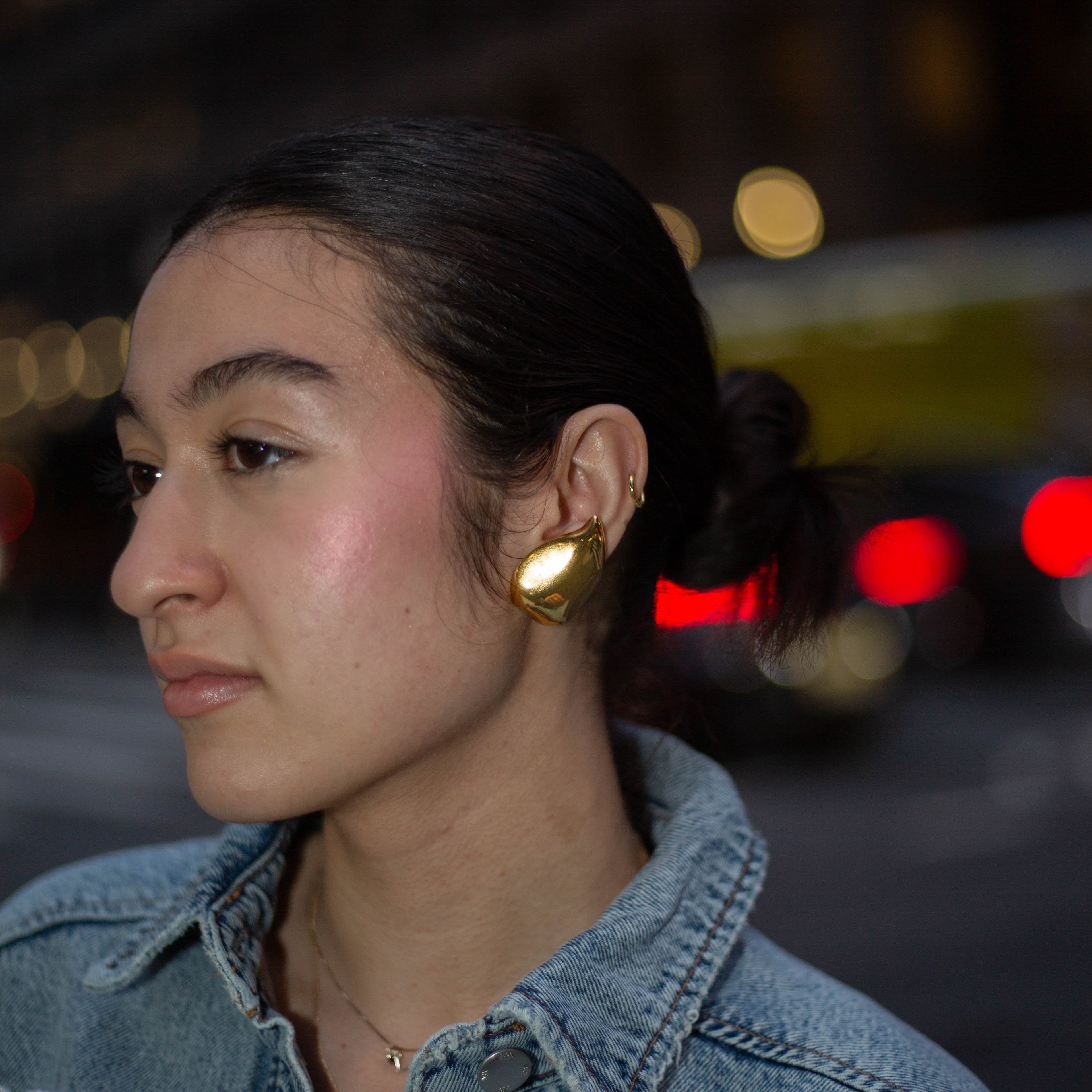 yves saint laurent vintage gold earrings