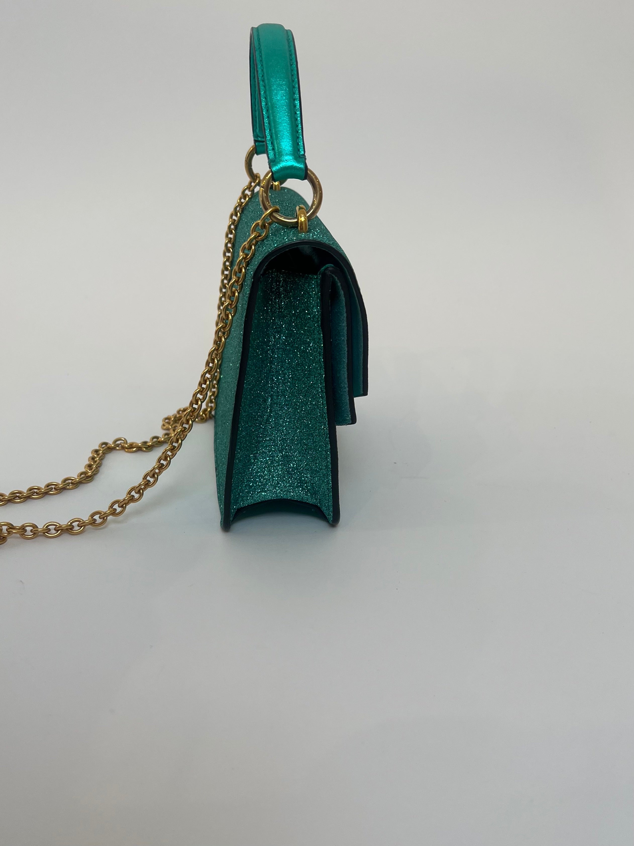 Mulberry green glitter bag