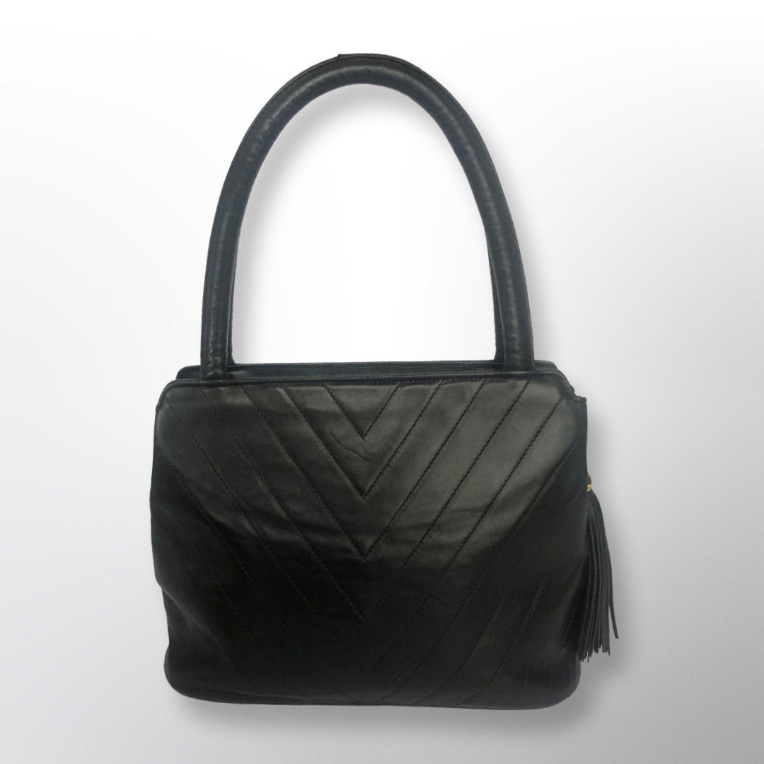 Vintage Chanel Chevron Black
