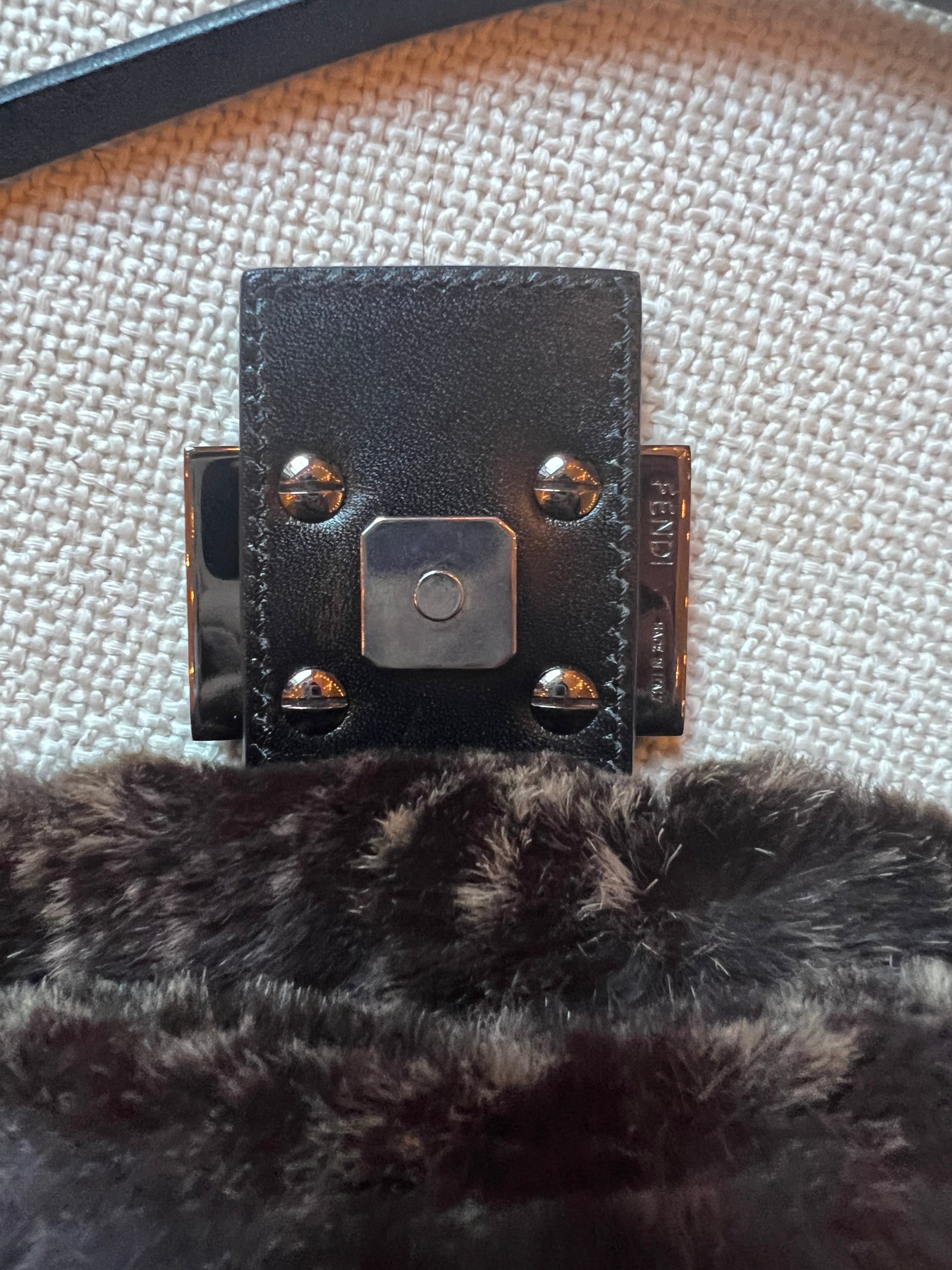 Fendi Fur Double Flap Baguette