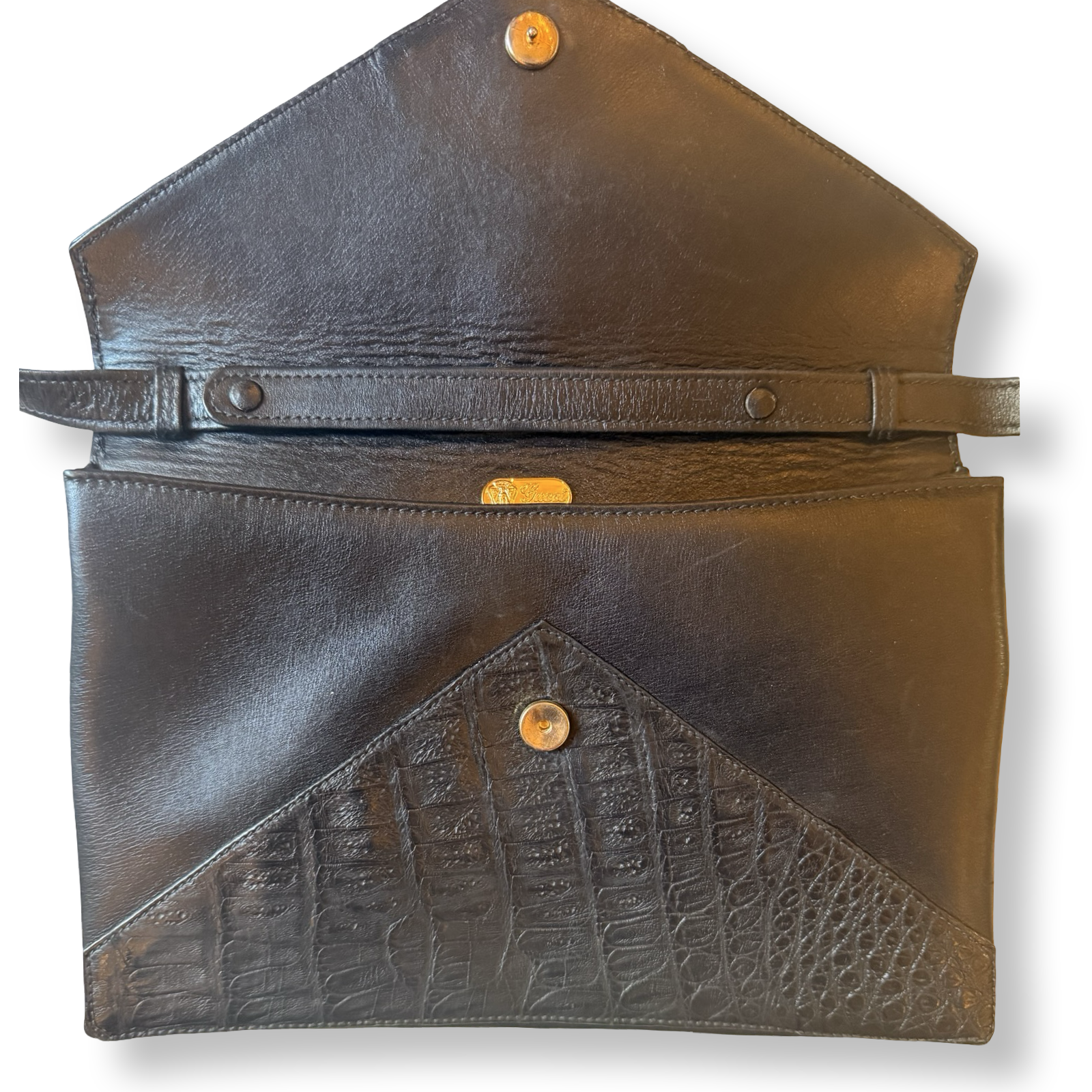 Gucci Vintage Croc Envelope Clutch