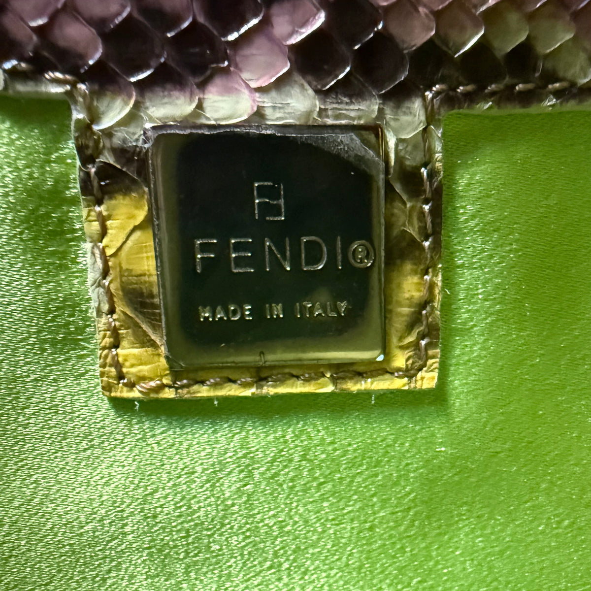 Fendi Vintage Python Mirror Tote