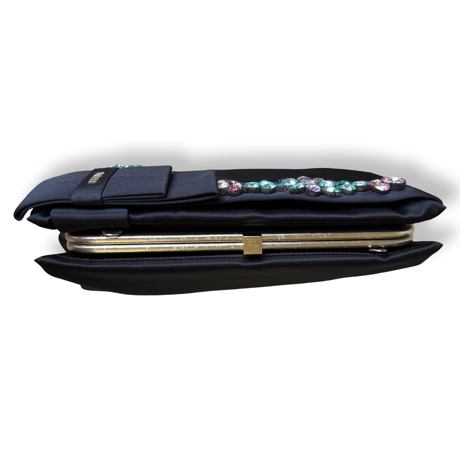 Fendi Satin Jeweled Clutch