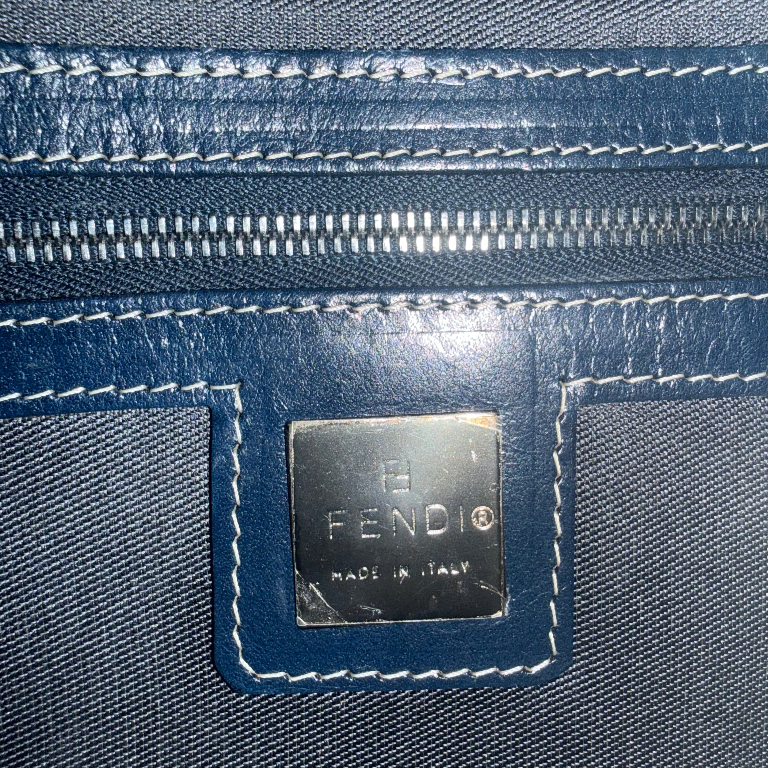Fendi Mama Baguette Dark Rinse Canvas