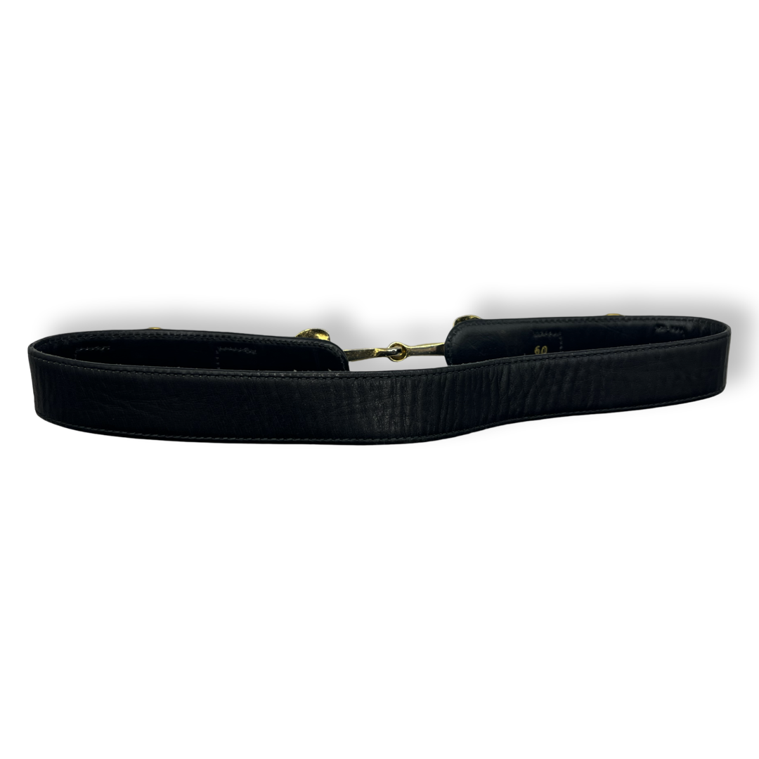 old celine black leather belt authentic