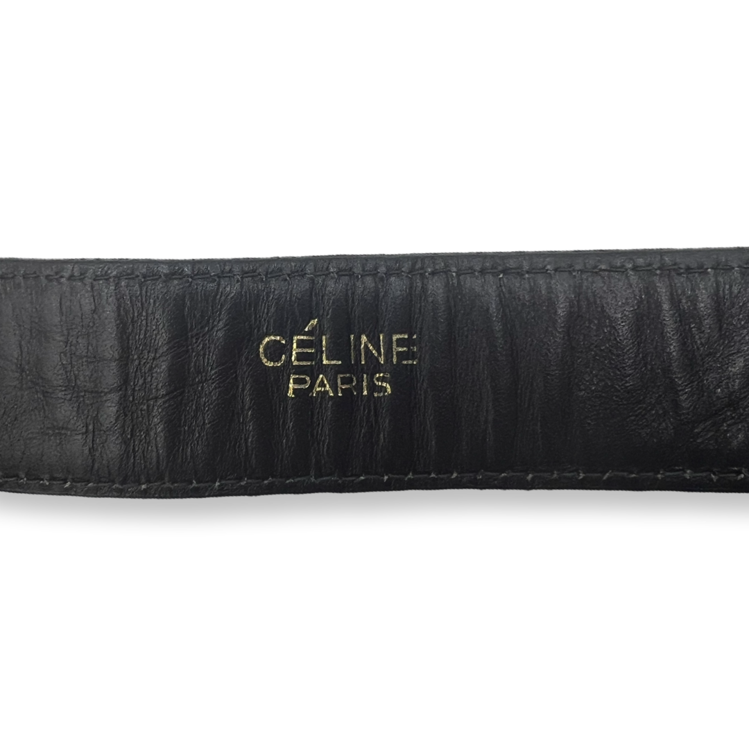 vintage celine black leather belt