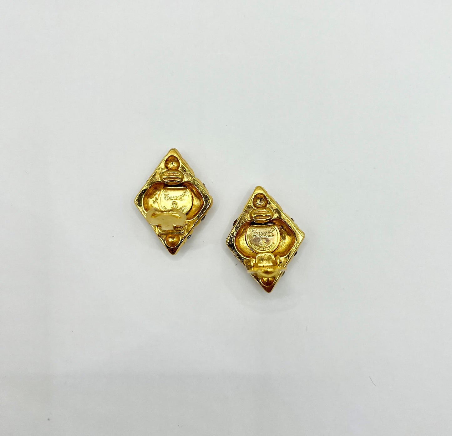 Chanel gold diamond vintage earrings