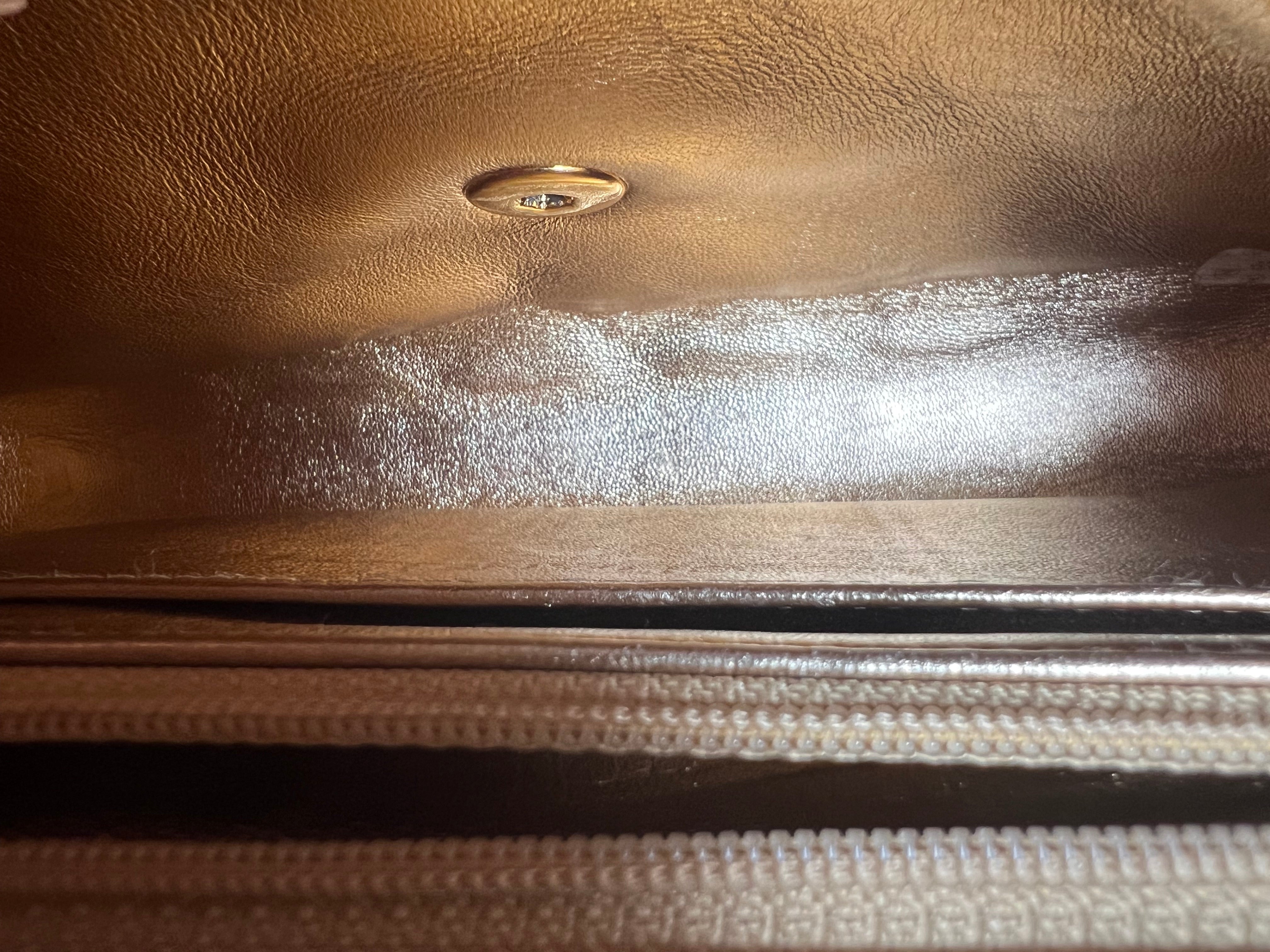 Chanel Vintage Flap Metallic Lambskin Clutch