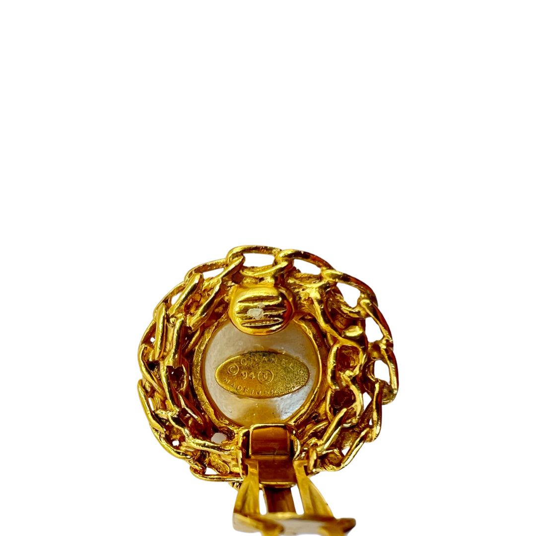 gold chain chanel earrings vintage