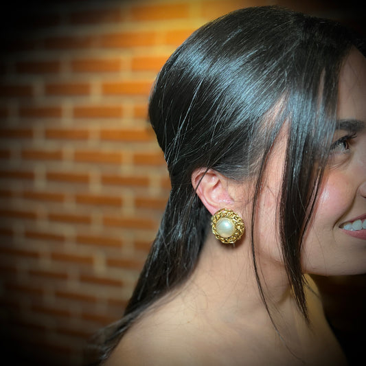 Vintage Chanel Earrings Gold