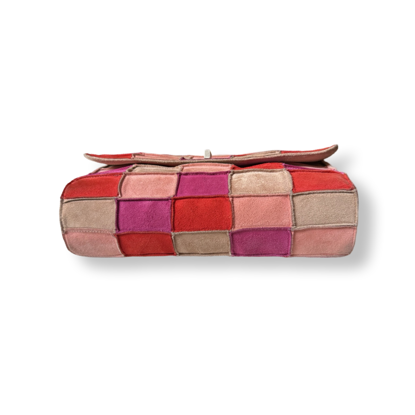 Chanel vintage Patchwork Suede classic flap bag pinks reds purples