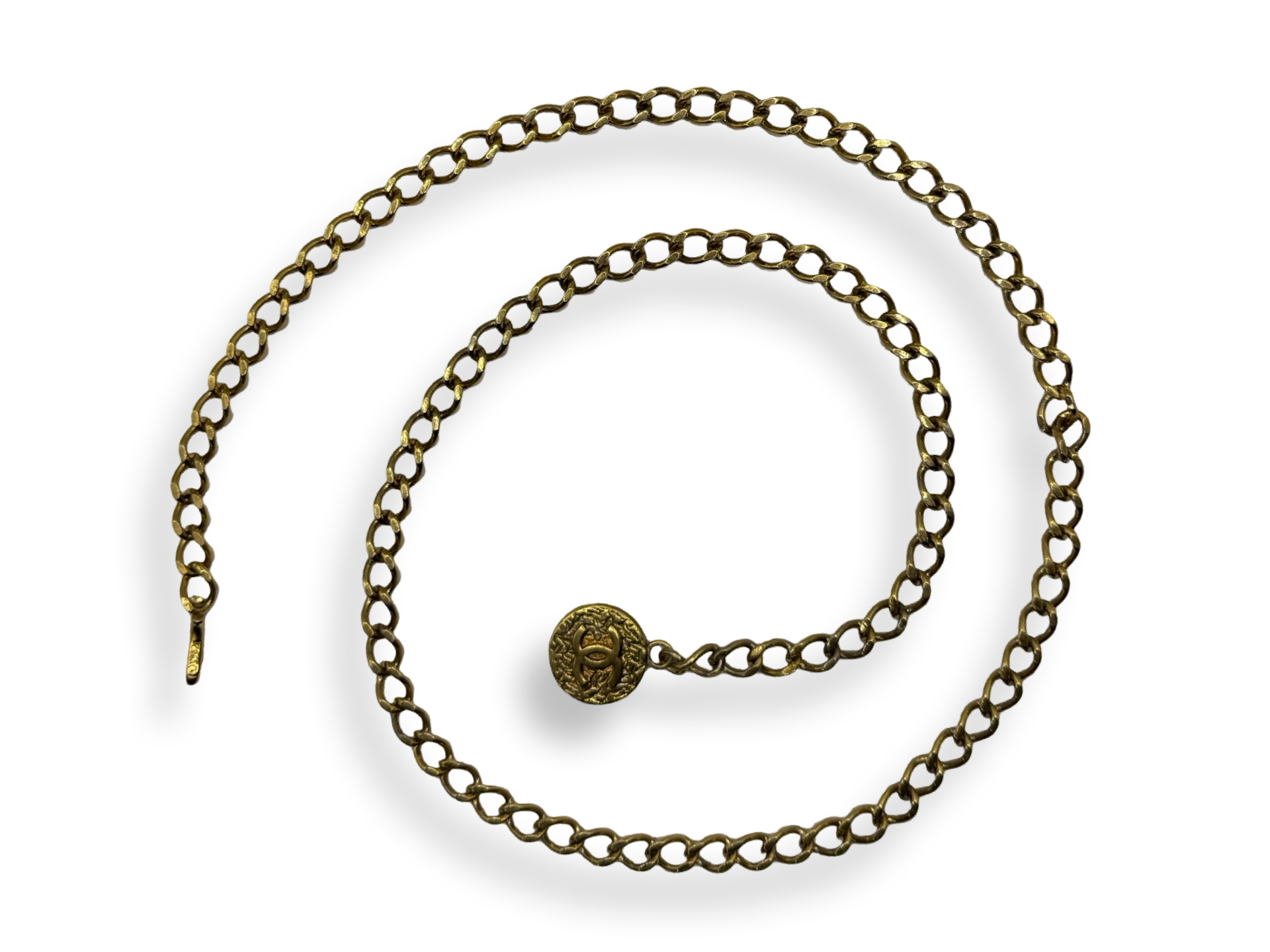 Chanel Vintage 1980s Gold Chain Link Belt  with CC mark