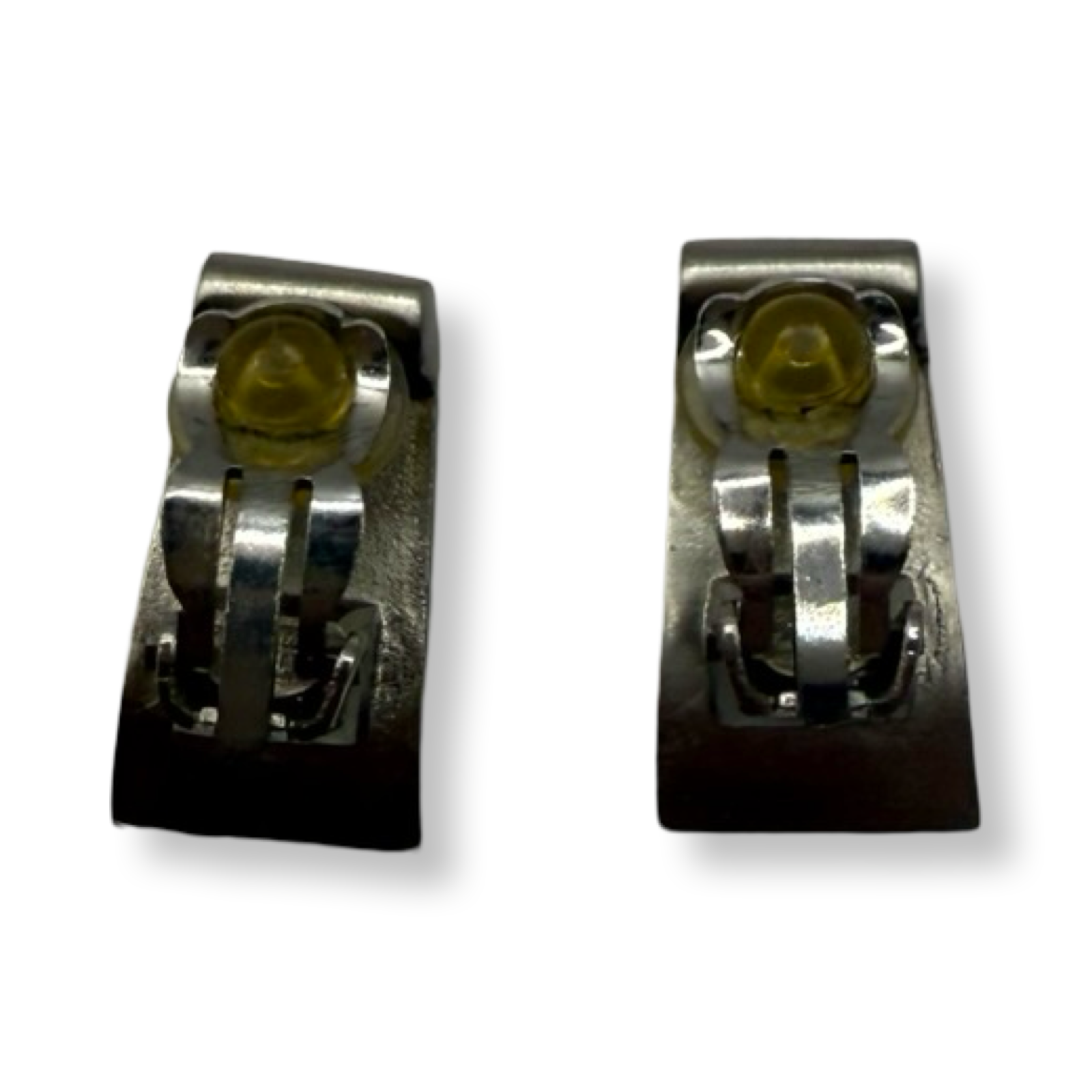Chanel 90s rectangle Silver CC mark Earrings authentic
