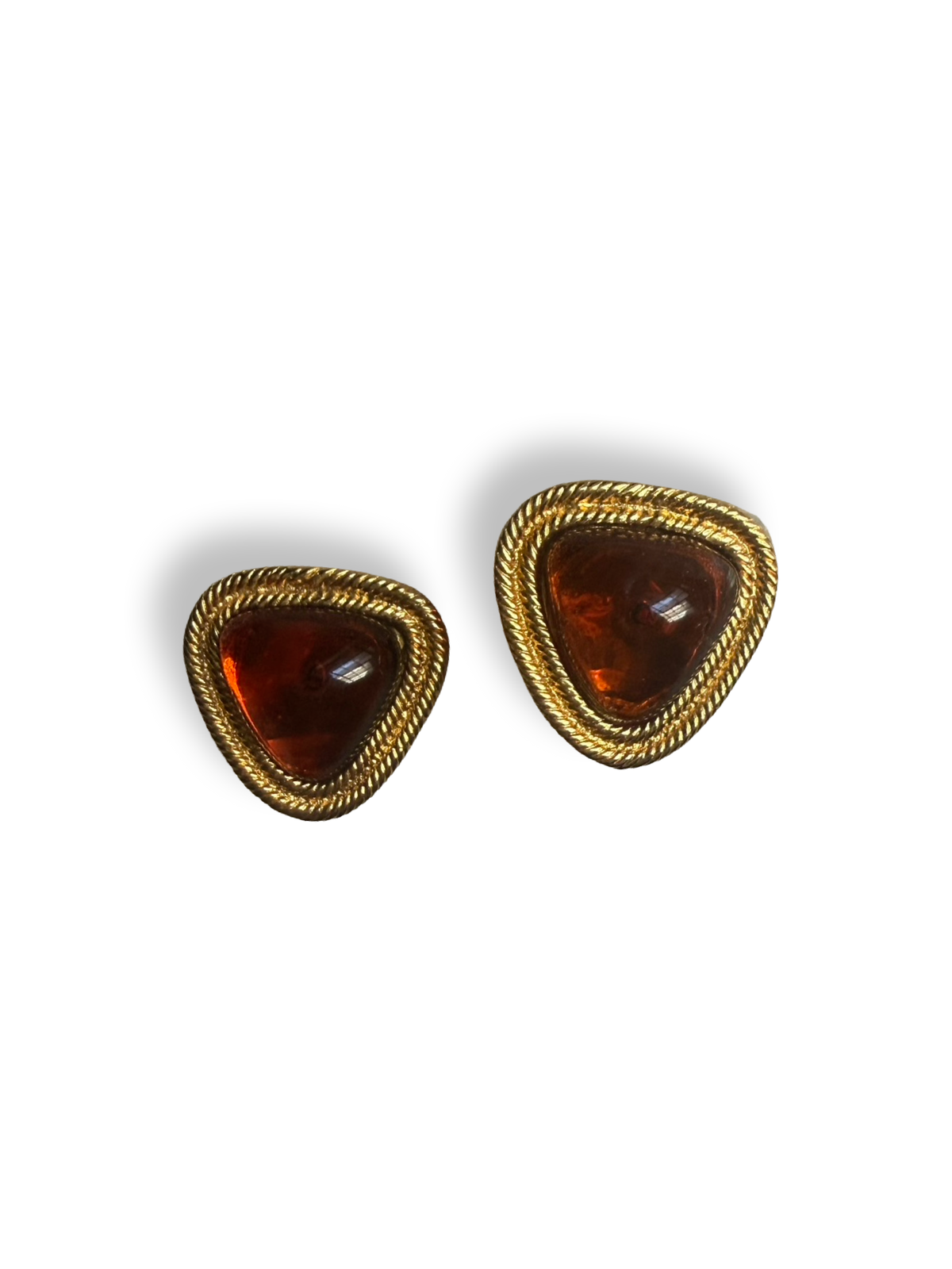 Chanel Vintage Amber Glass Earrings