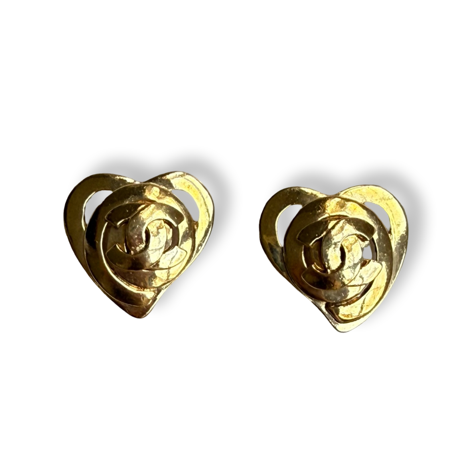 Chanel Vintage Barbie Heart Earrings